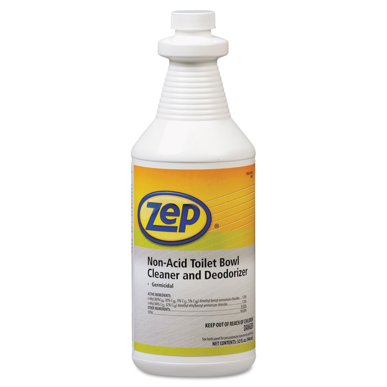  Zep Professional 1041410 Toilet Bowl Cleaner, Non-Acid, Quart Bottle, 12/Carton (ZPP1041410) 