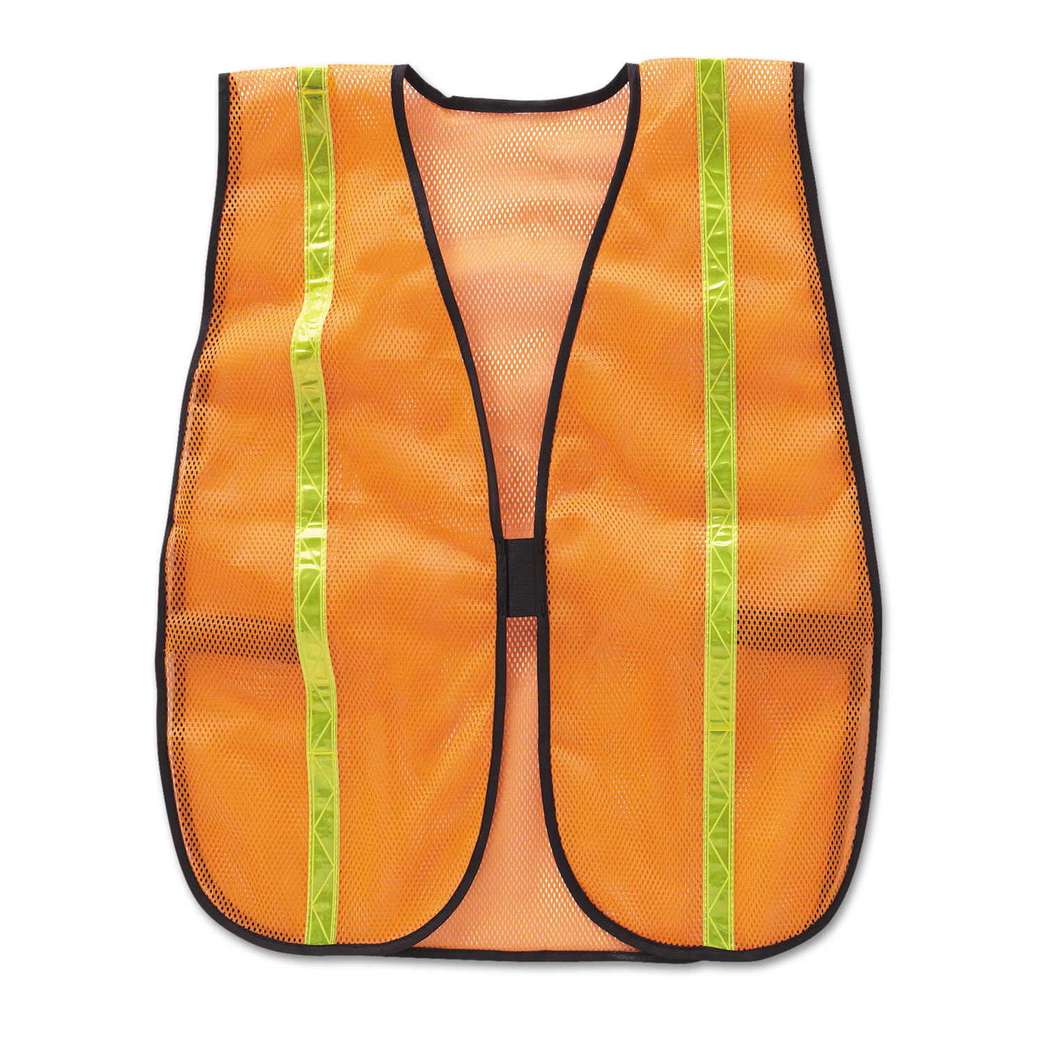 Polyester Mesh Safety Vest, 3/4 in., Lime Green Stripe, One Size Fits All