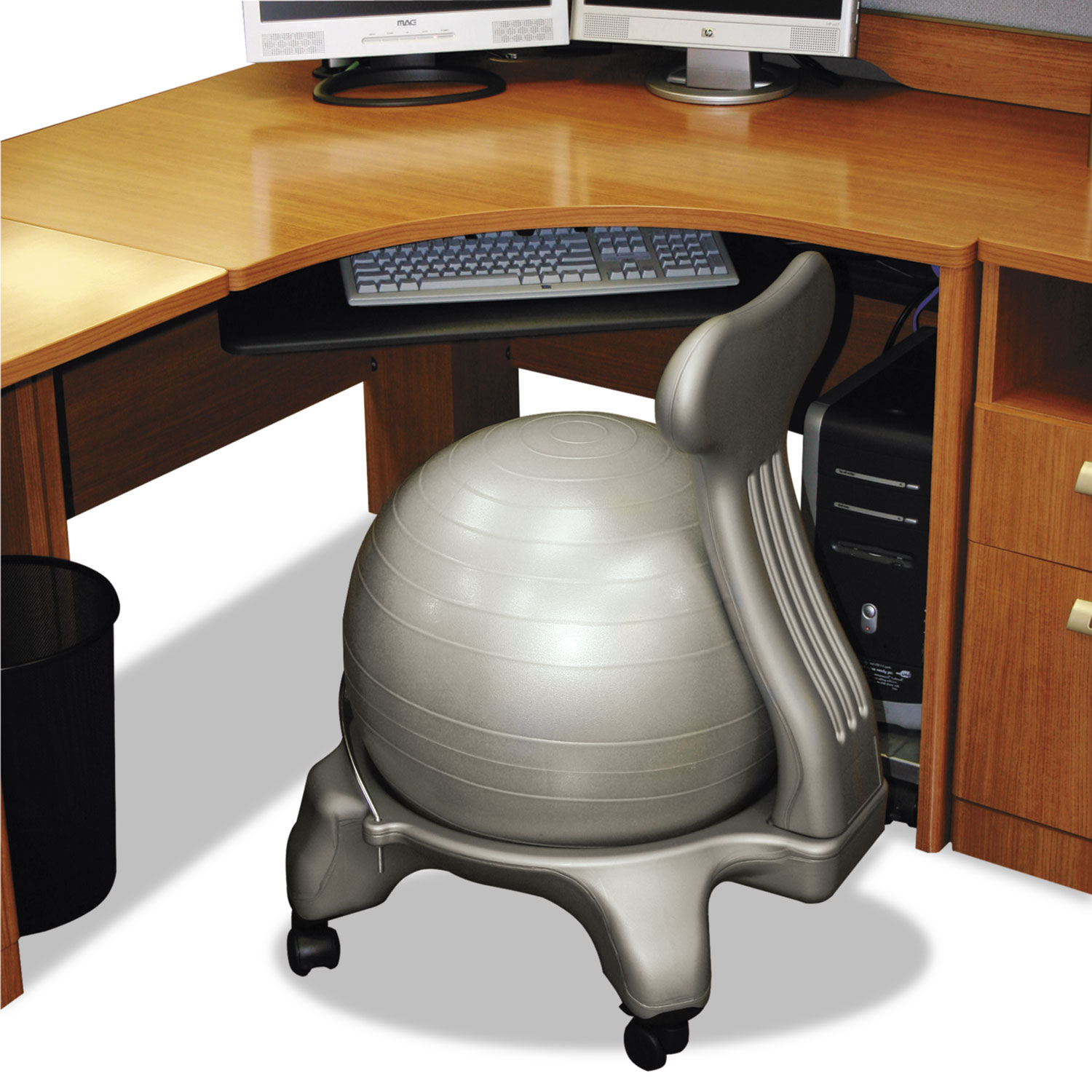 FitPro Ball Chair, 50cm Diameter x 74cm High, Gray