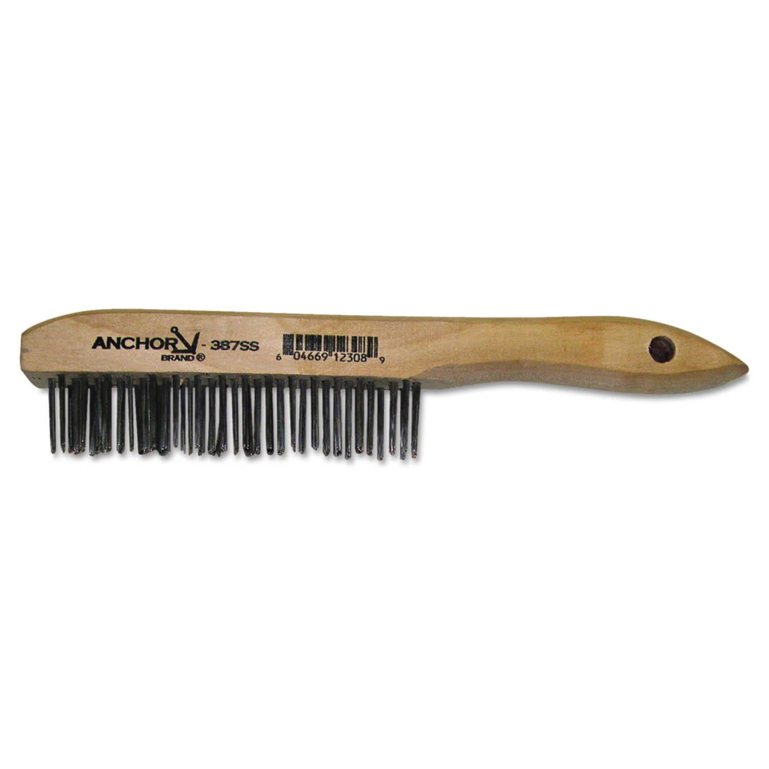  Anchor Brand 94921 Hand Scratch Brush, Stainless Steel Shoe, Wood Handle (ANR387SS) 