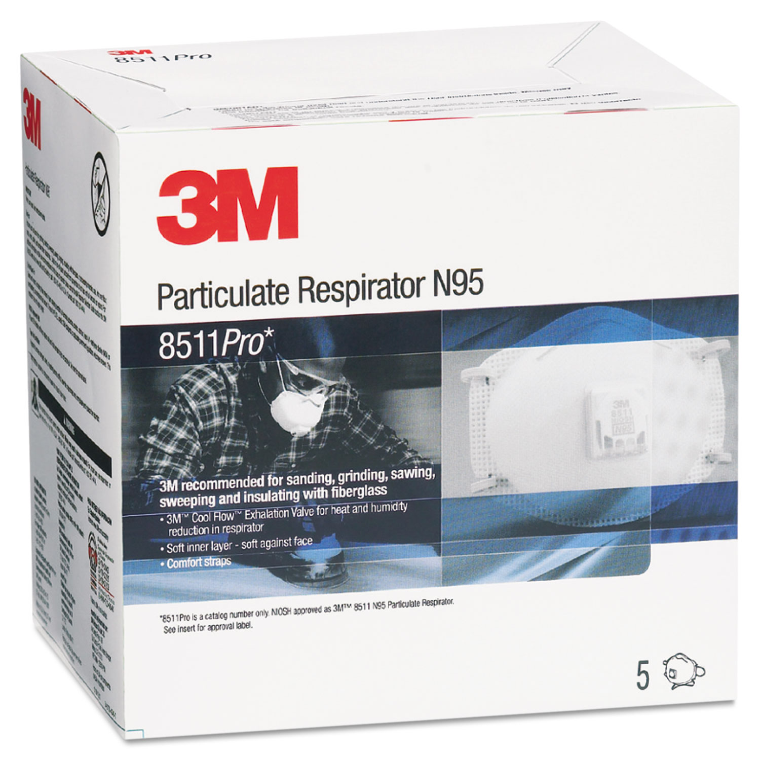  3M 7010384000 8511PRO N95 Particulate Respirator (MMM8511PRO) 