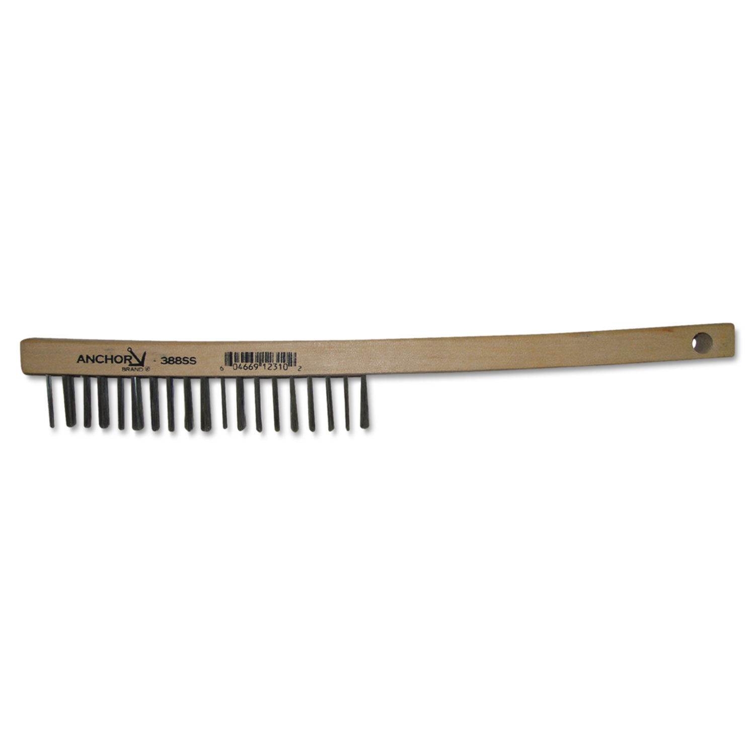 Hand Scratch Brush, Curved, Carbon Steel Shoe, Wood Handle