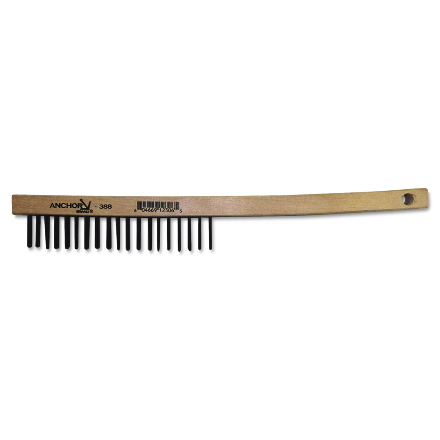 Hand Scratch Brush, Curved, Carbon Steel Shoe, Wood Handle