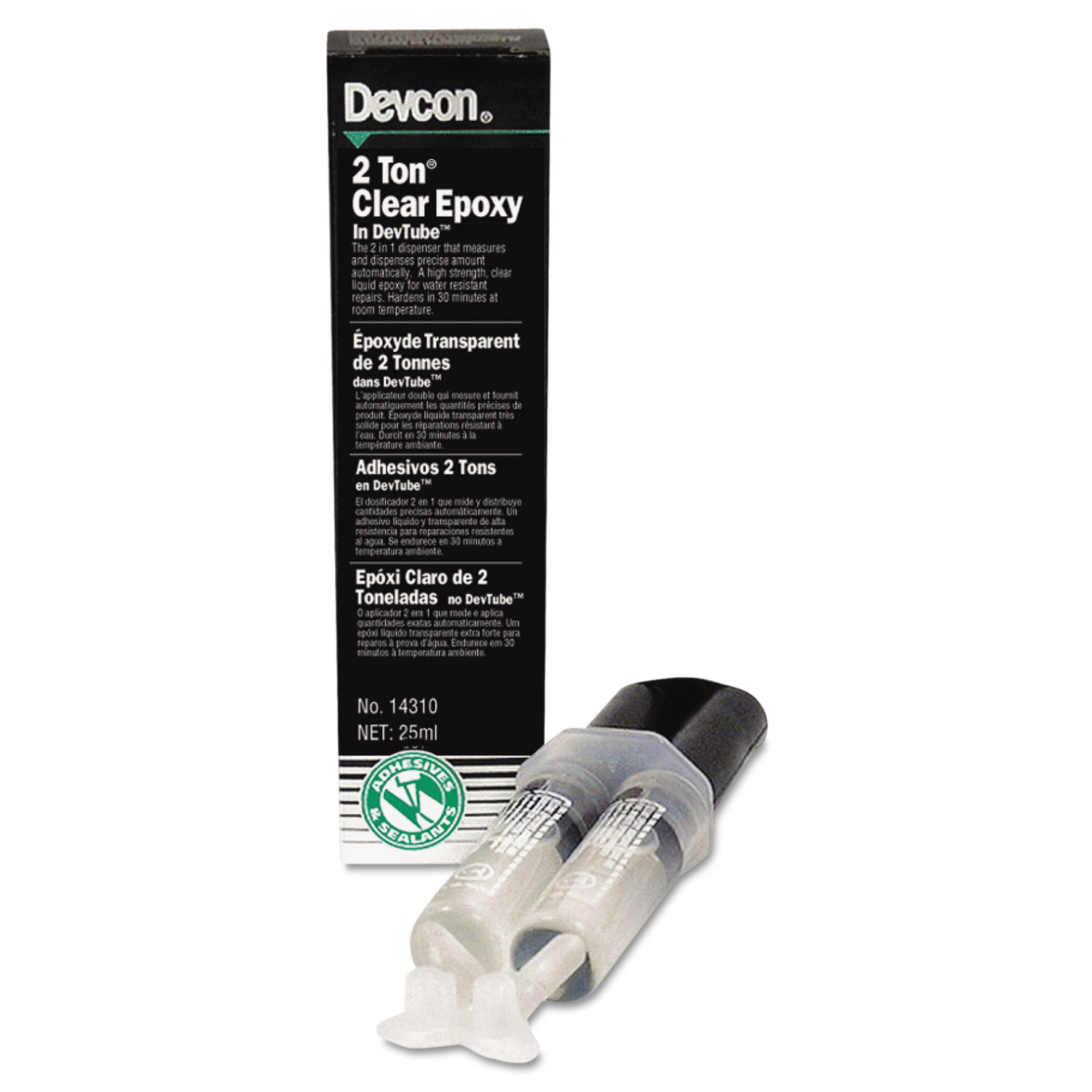  Devcon 14310 2 Ton Clear Epoxy, 0.85 oz, Dries White (DVC14310) 