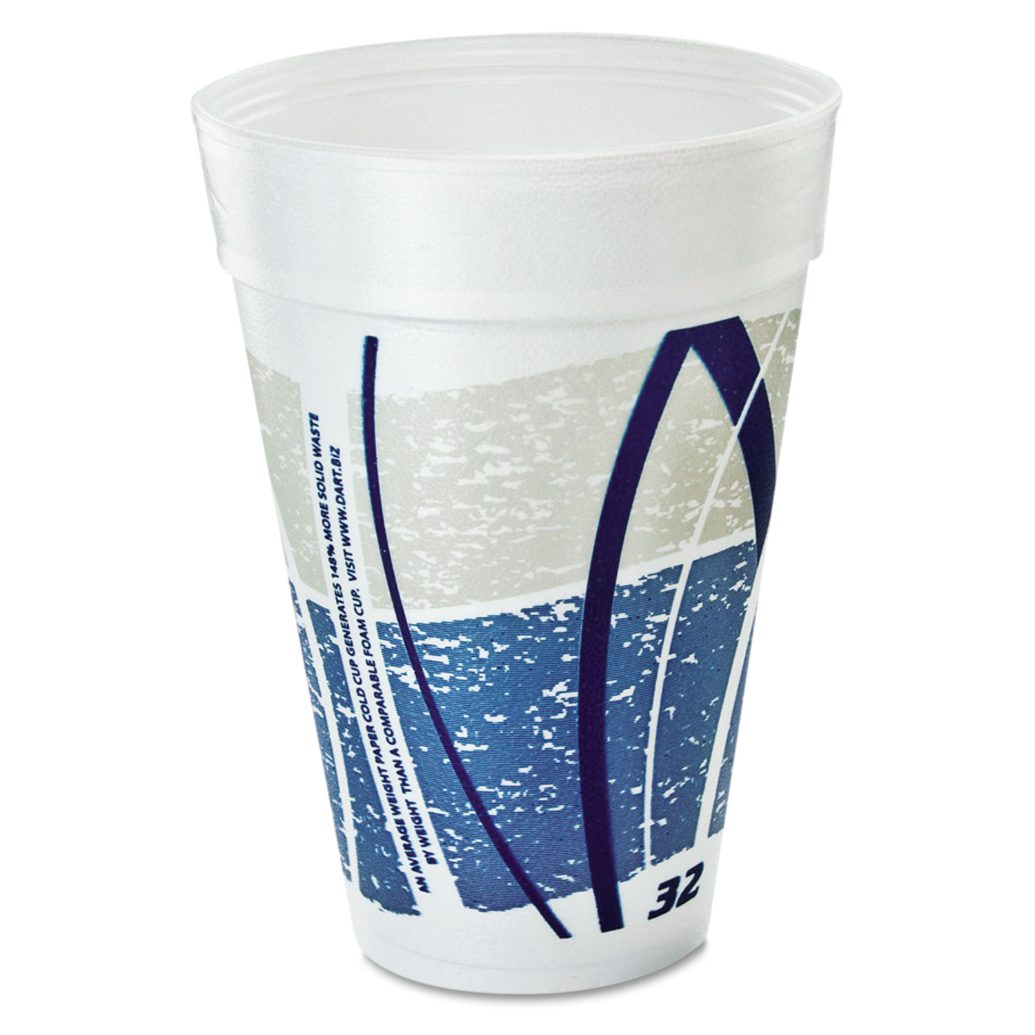 Impulse Hot/Cold Foam Drinking Cups, 32oz., Printed, Blue/Gray, 25/Bag, 20/CT