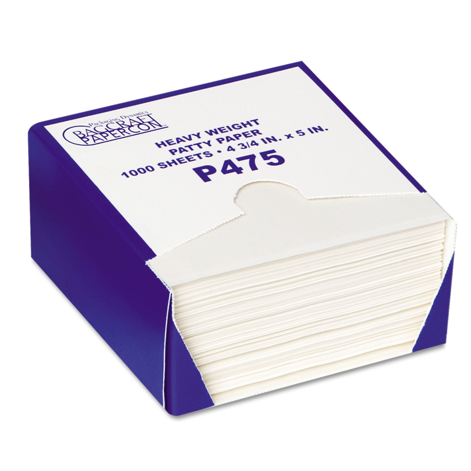  Bagcraft P051475 P475 DryWax Patty Paper Sheets, 4 3/4 x 5, White, 1000/Box, 24 Boxes/Carton (BGC051475) 