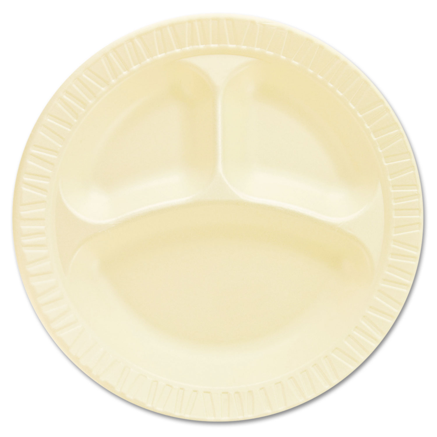  Dart 10CPHQR Laminated Foam Dinnerware, Plates, 10 1/4, Honey, 3 Comp, 125/Pk, 4 Pks/Ctn (DCC10CPHQR) 