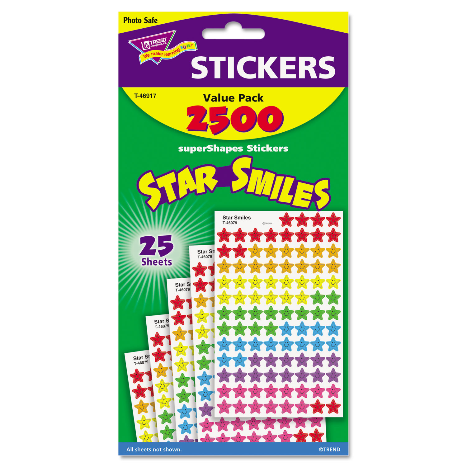 Sticker Assortment Pack, Smiling Star,  2500 per Pack