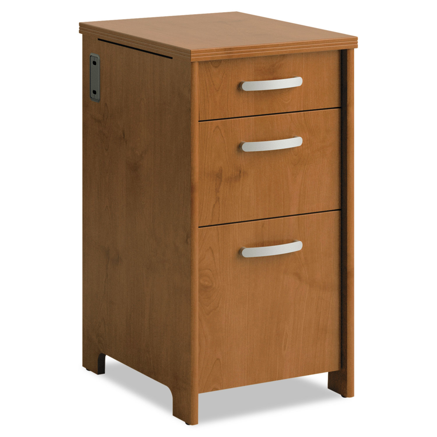 Envoy Series Three-Drawer Pedestal, 16w x 20d x 30 1/4h, Natural Cherry