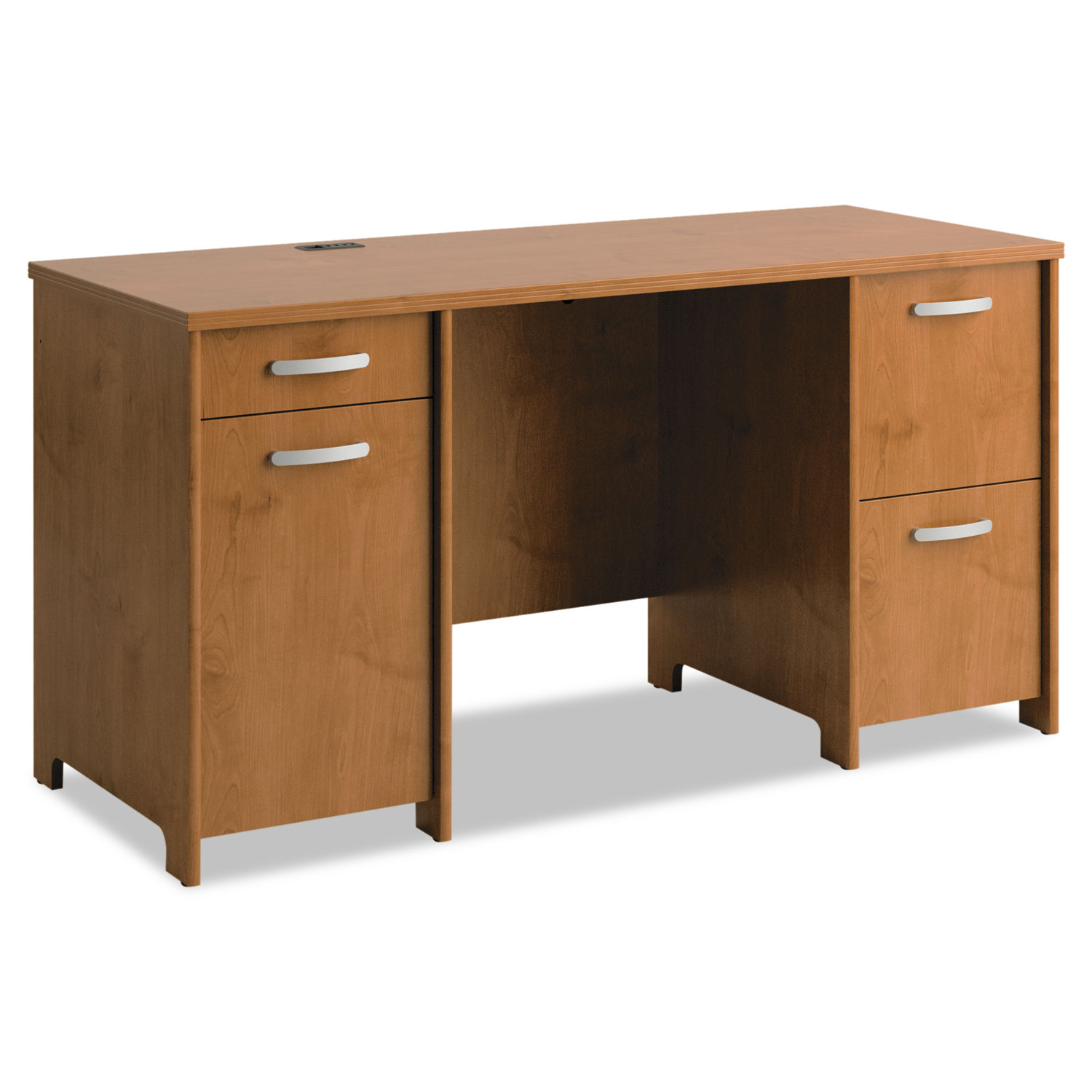 Envoy Double Pedestal Desk (Box 2 of 2), 58w x 23 1/4d x 30 1/4h, Natural Cherry