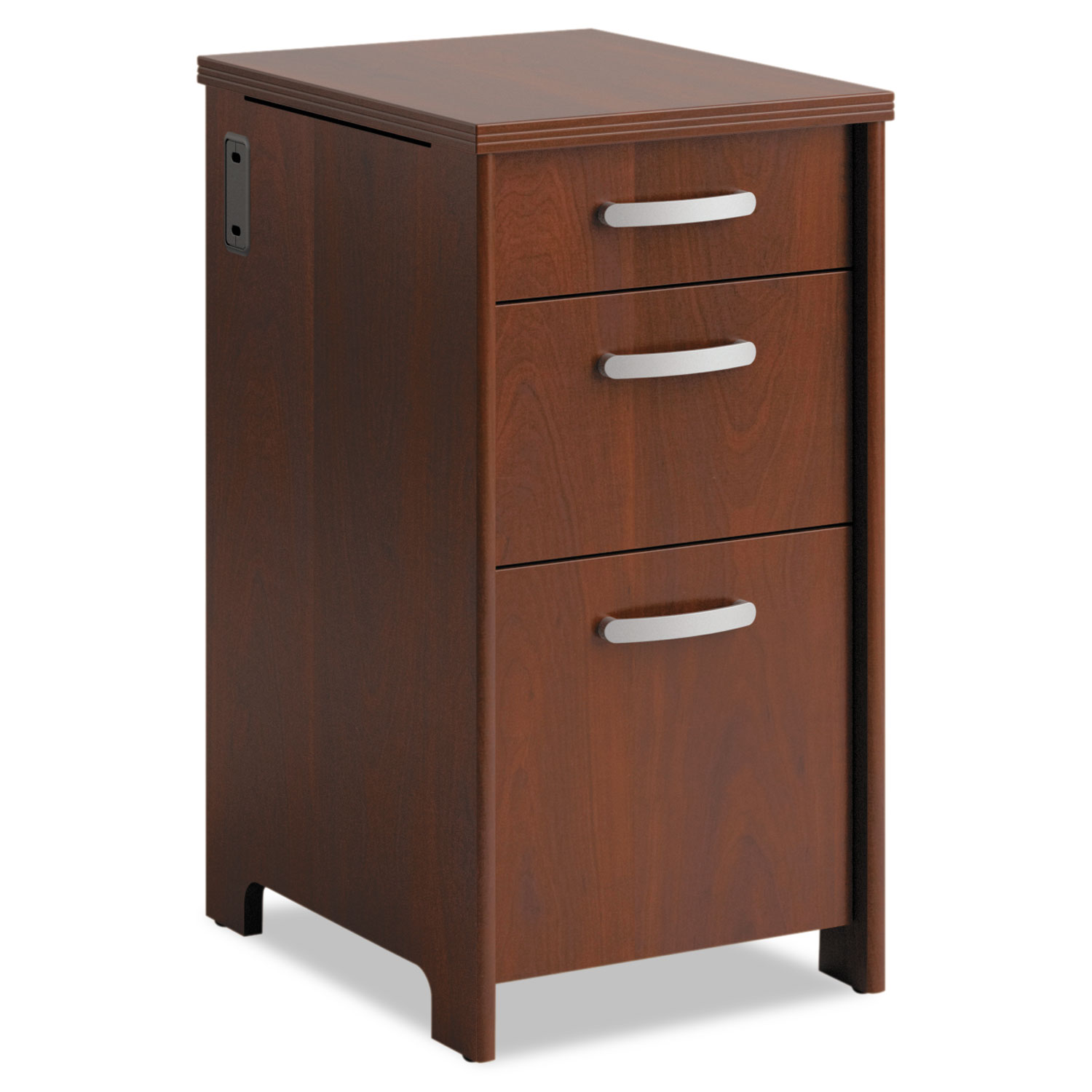 Envoy Series Three-Drawer Pedestal, 16w x 20d x 30 1/4h, Hansen Cherry