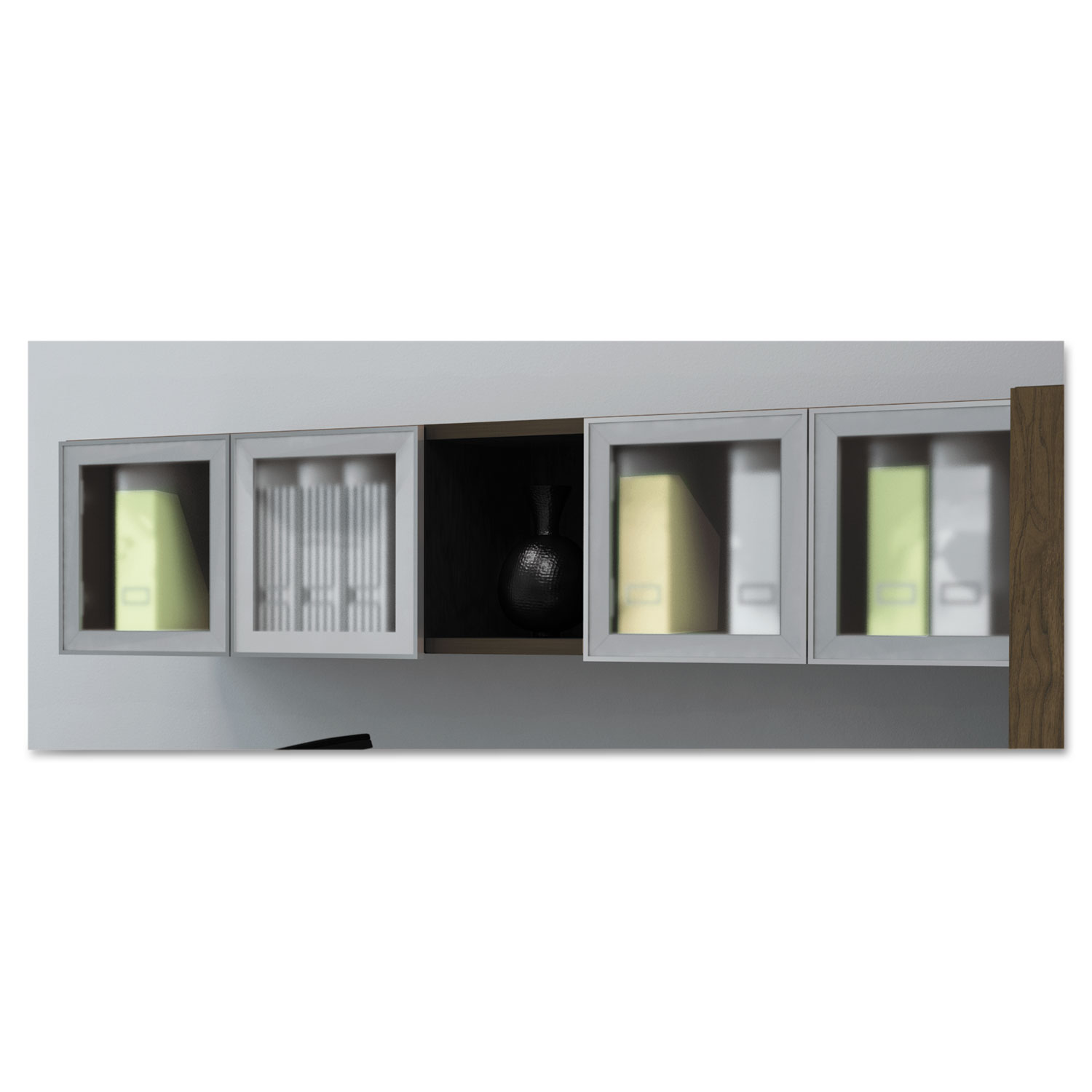  Safco EZH72FAHA e5 Series Overhead Storage Cabinet, 72w x 15d x 15h, Walnut (MLNEZH72FAHA) 