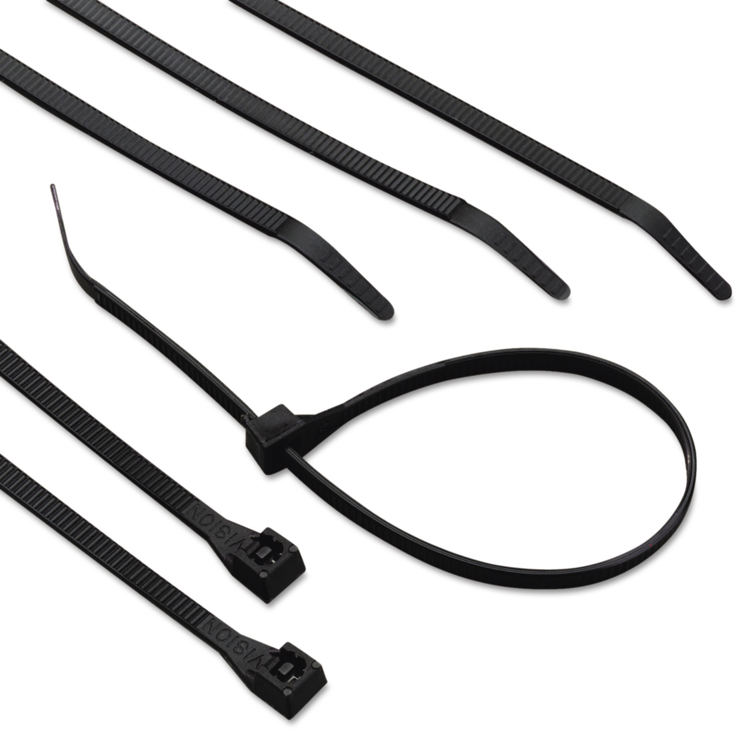 UVB Heavy-Duty Cable Ties, 24, 175 lb, UV Black, 50/Pack