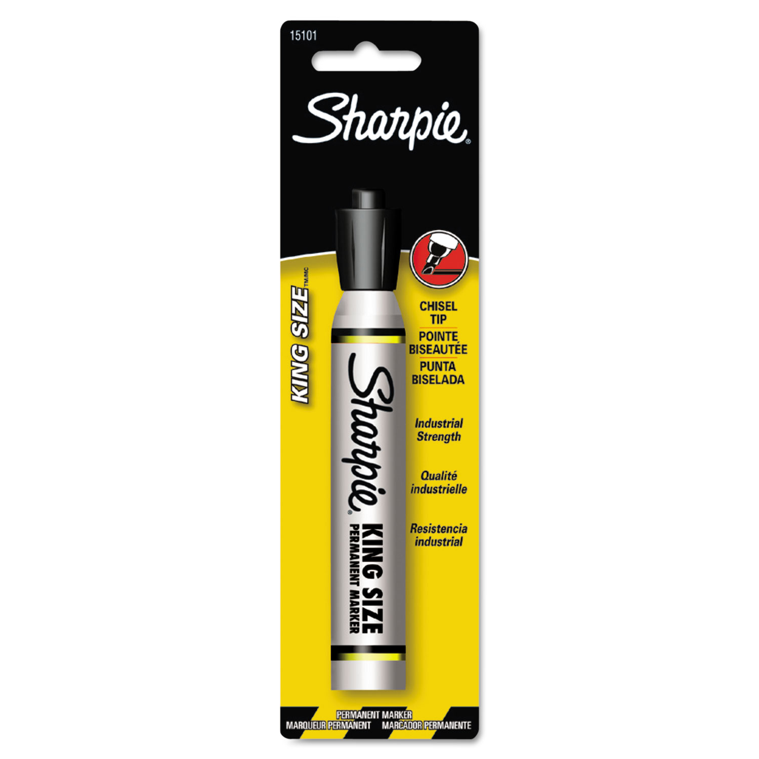  Sharpie 15101PP King Size Permanent Marker 15101PP, Broad Chisel Tip, Black, 6/Box (IRW15101PP) 