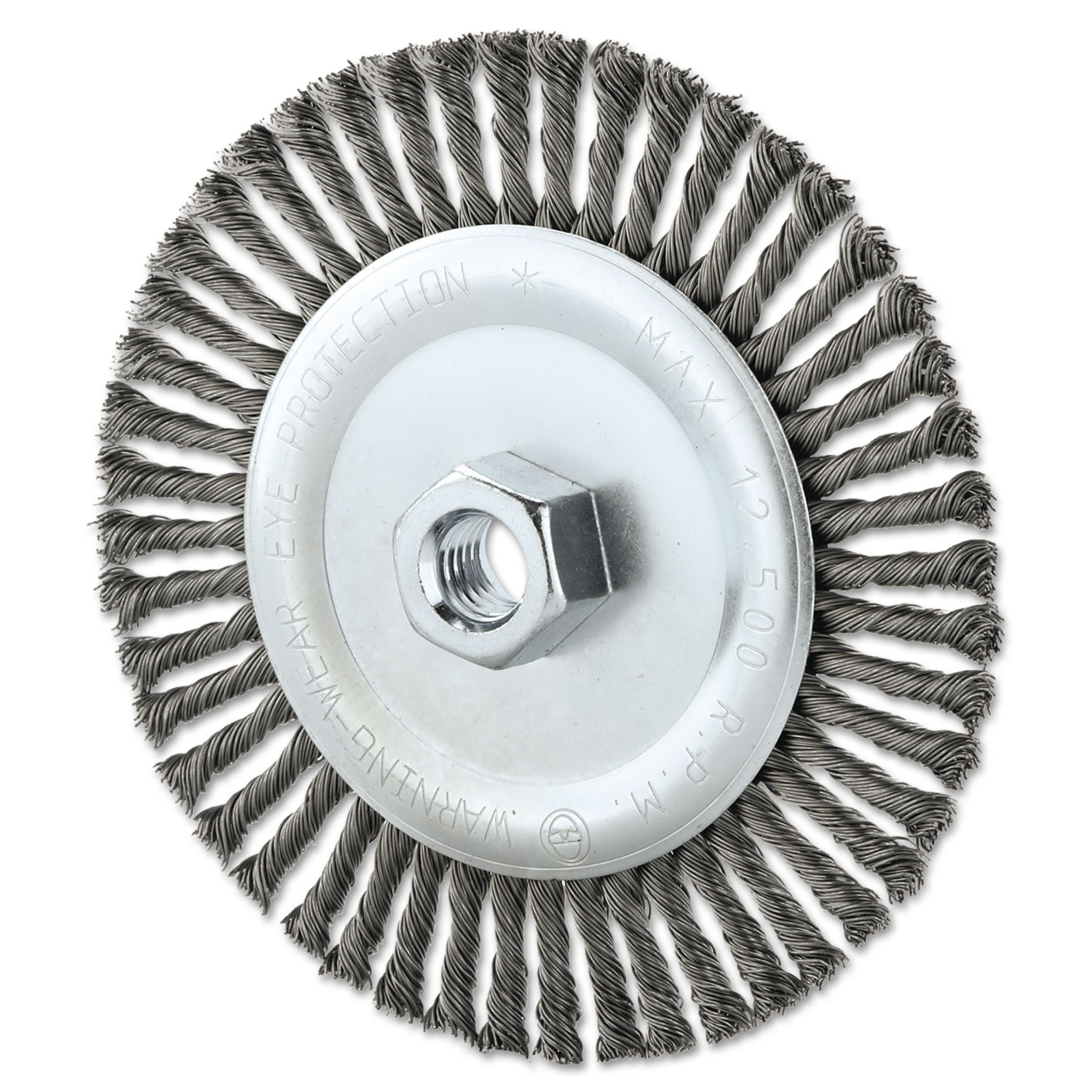 Stringer Bead Wheel Brush, 6 Diameter, .02 Wire, 5/8-11 TPI