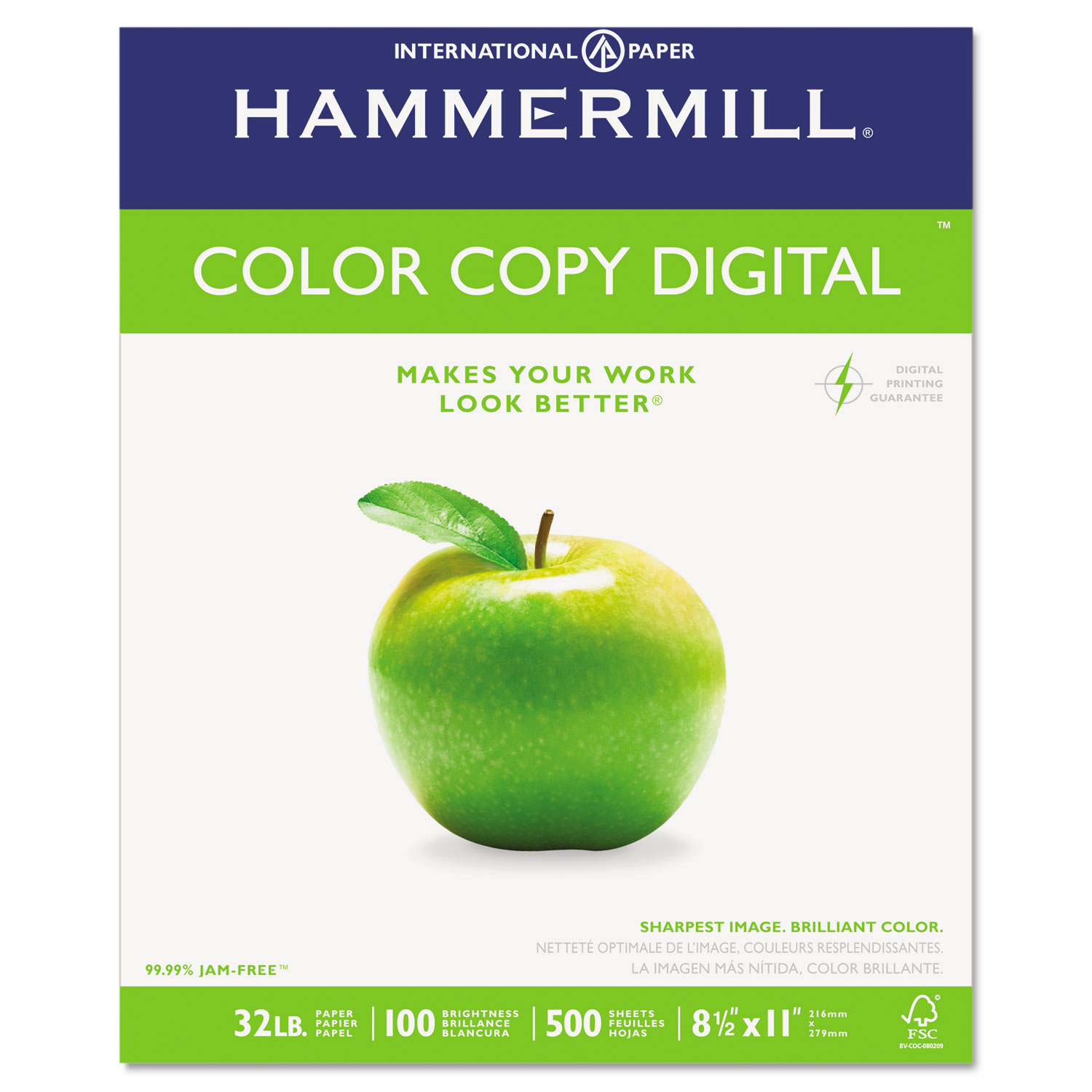 Copy Paper, 100 Brightness, 32lb, 8-1/2 x 11, Photo White, 500/Ream