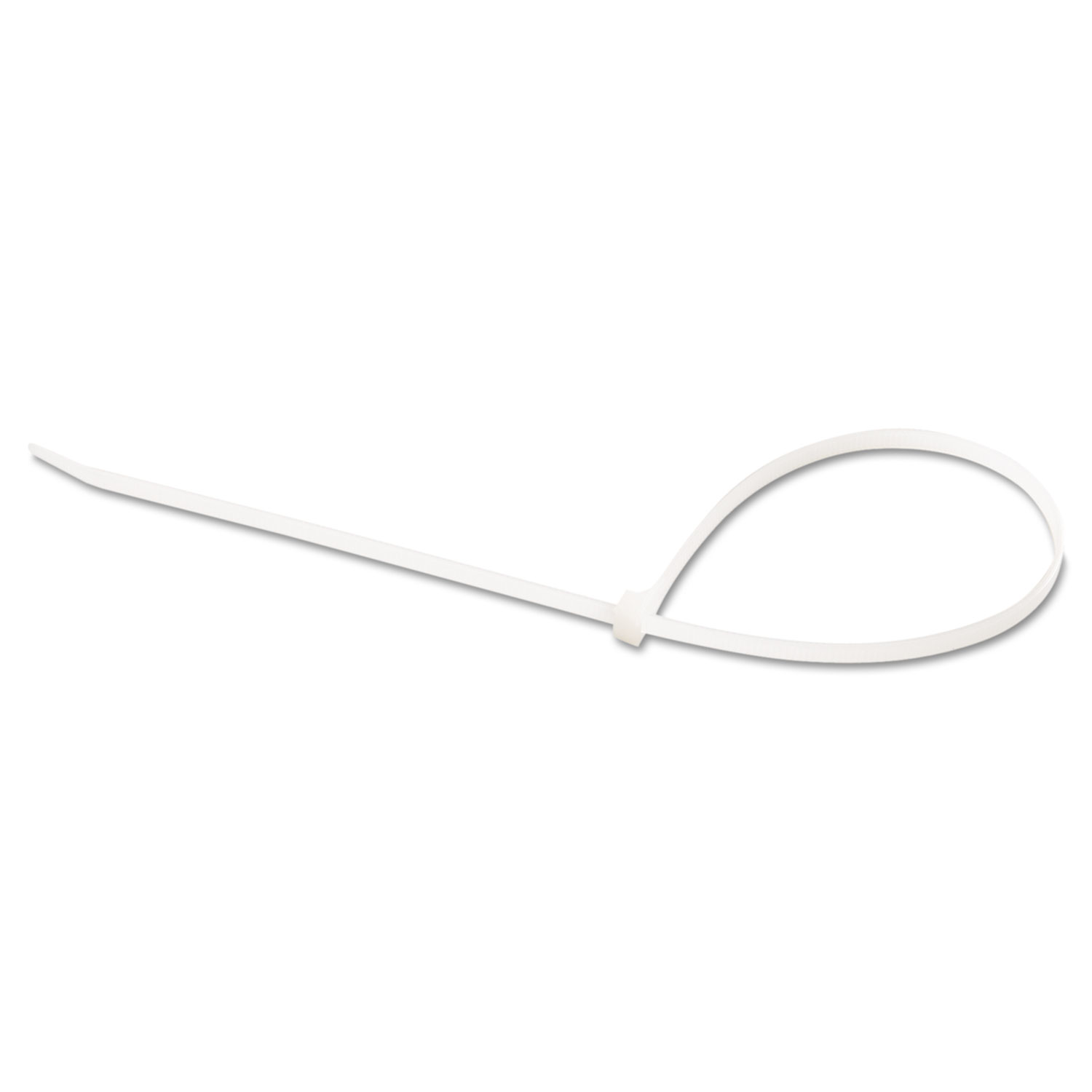 Cable Ties, 14, 75 lb, White, 100/Pack