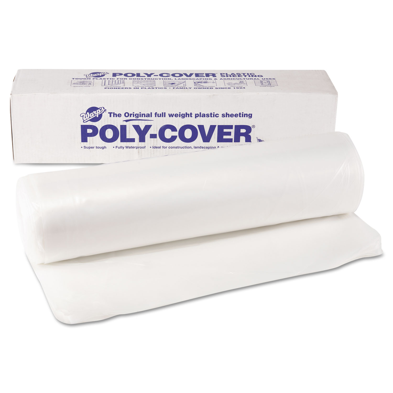 Poly-Cover Plastic Sheets, 4mil, 20 x 100, Clear