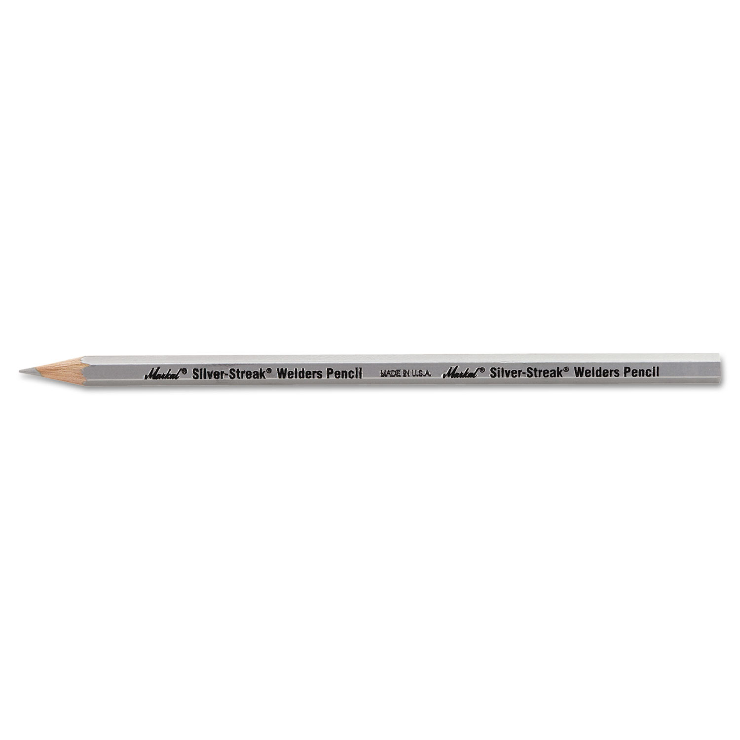 Markal 96101 Silver-Streak Welder's Pencil, Silver Lead/Barrel, Dozen (MRK96101) 