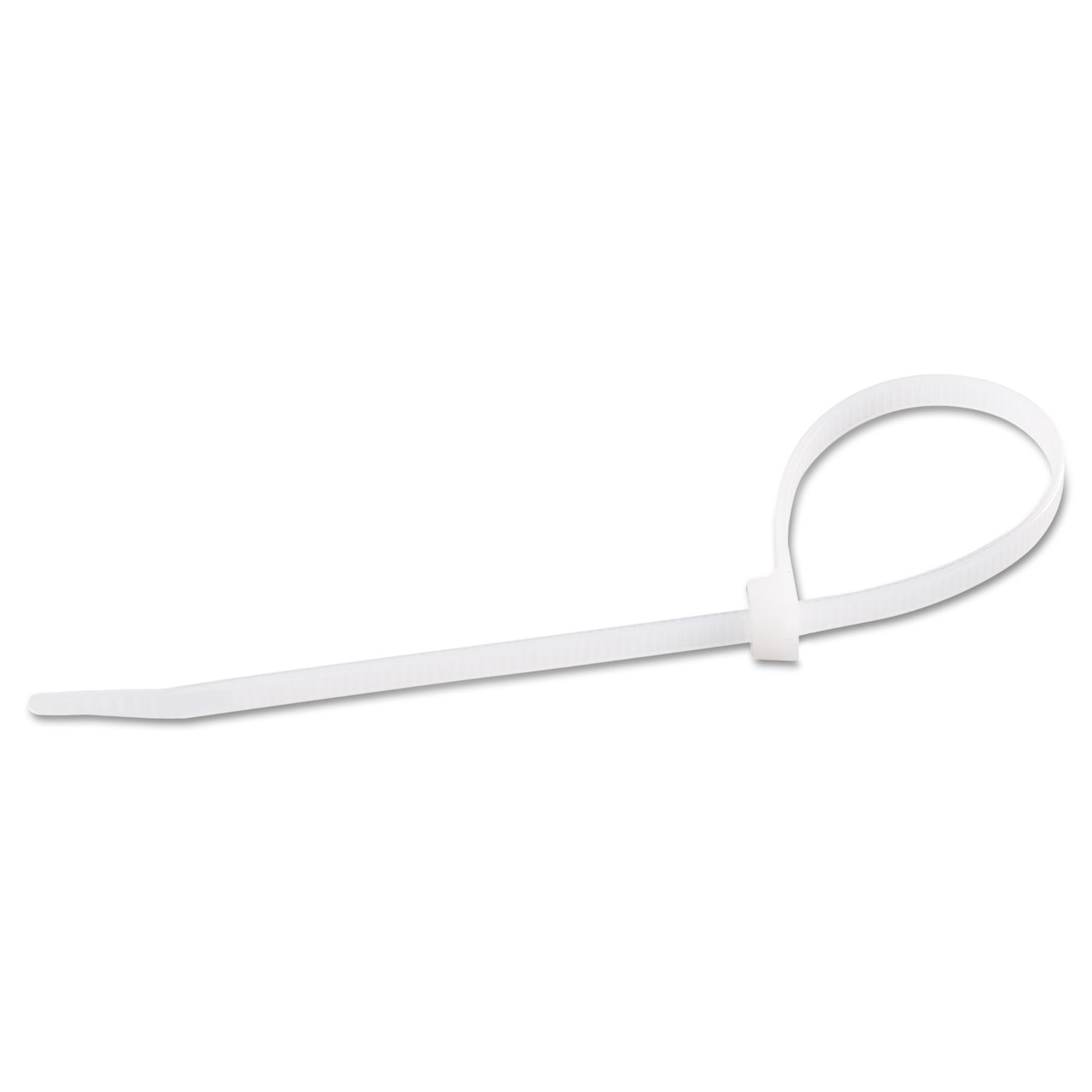 Cable Ties, 8, 75 lb, White, 100/Pack