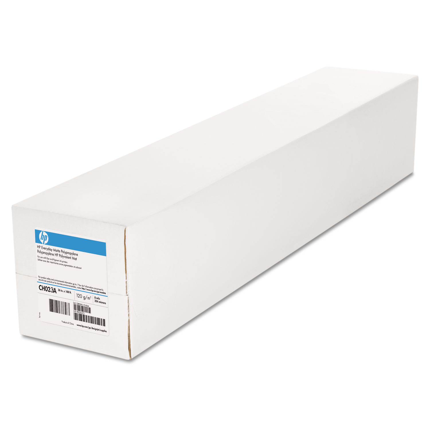  HP CH023A Everyday Matte Polypropylene Roll Film, 2 Core, 8 mil, 36 x 100 ft, White (HEWCH023A) 