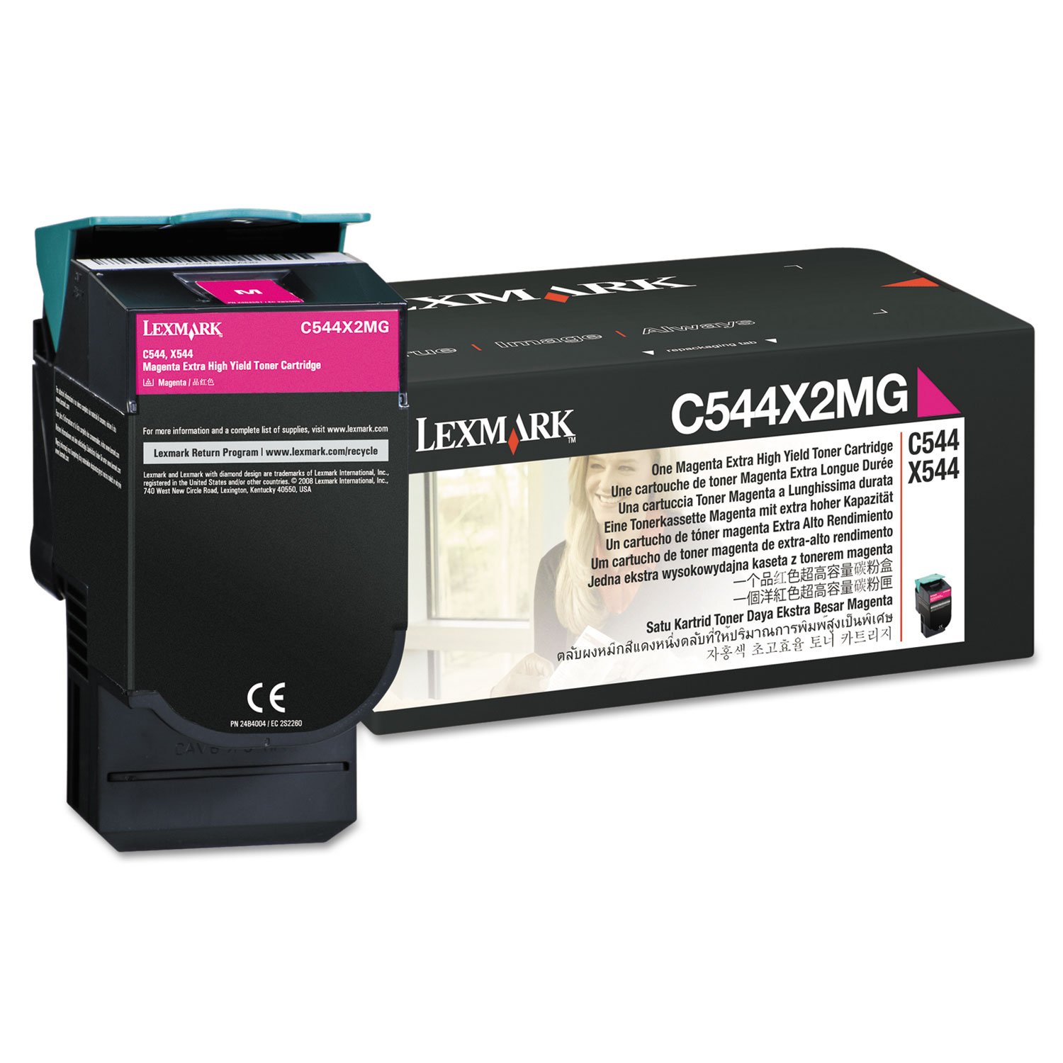  Lexmark C544X2MG C544X2MG Extra High-Yield Toner, 4000 Page-Yield, Magenta (LEXC544X2MG) 