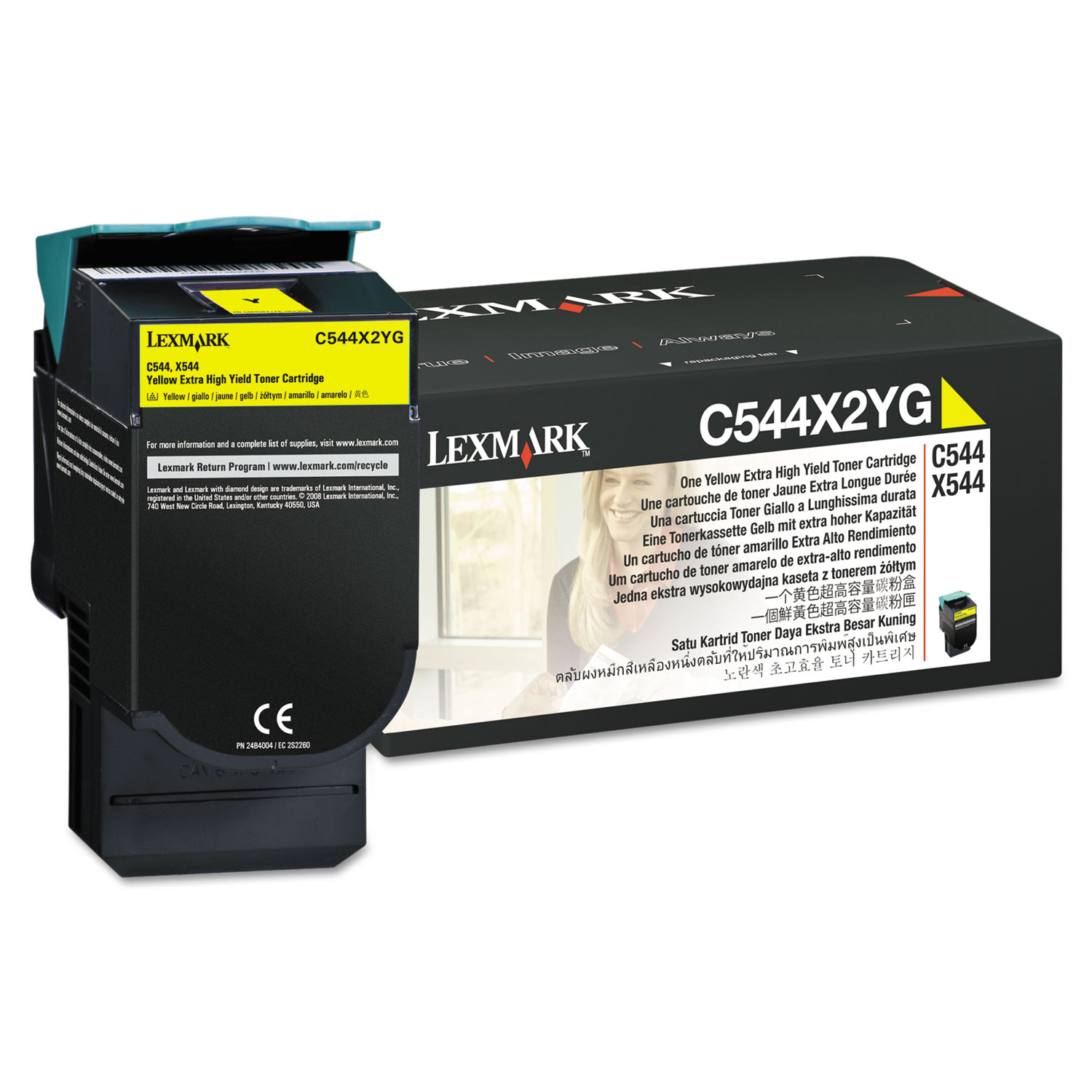  Lexmark C544X2YG C544X2YG Extra High-Yield Toner, 4000 Page-Yield, Yellow (LEXC544X2YG) 