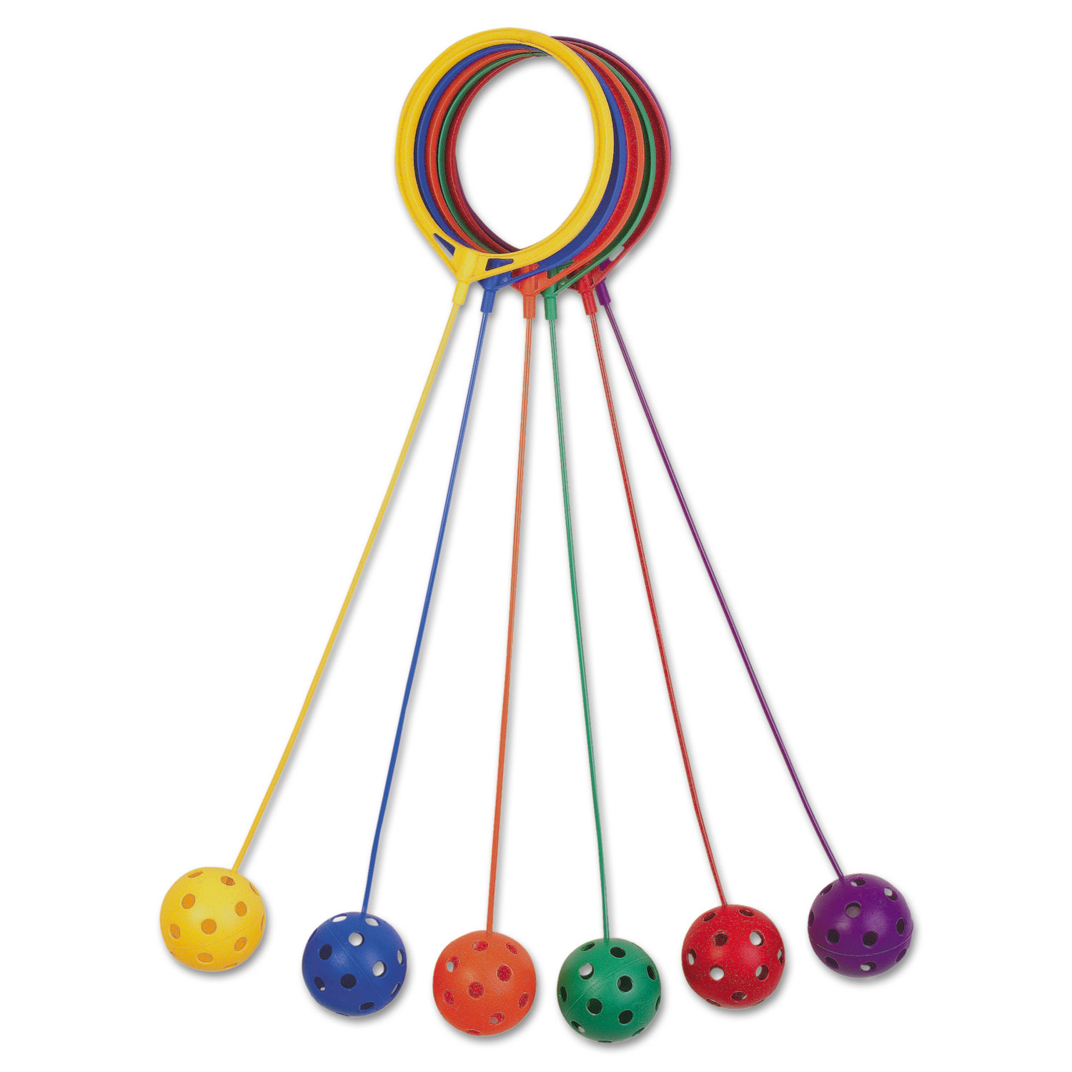 Swing Ball Set, Plastic, Assorted Colors, 6/Set