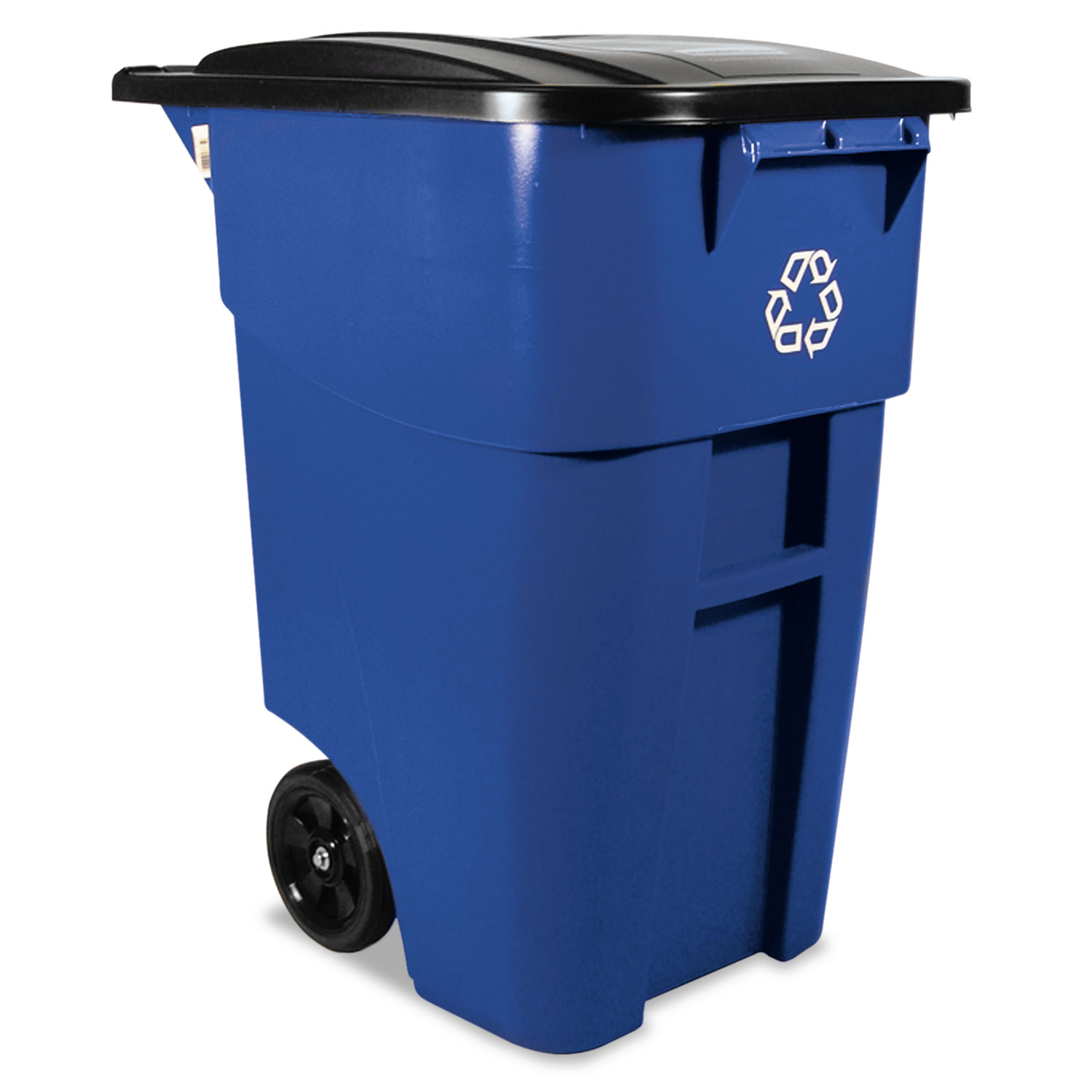  Rubbermaid Commercial 9W2773BLUE Brute Recycling Rollout Container, Square, 50 gal, Blue (RCP9W2773BLU) 