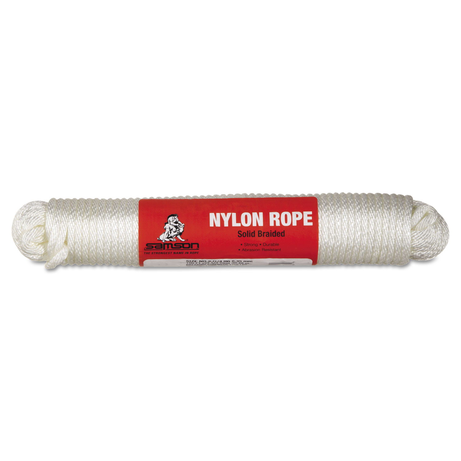 General Purpose Cord, 1/4 x 100ft, Size Group 8, Solid Braid Nylon