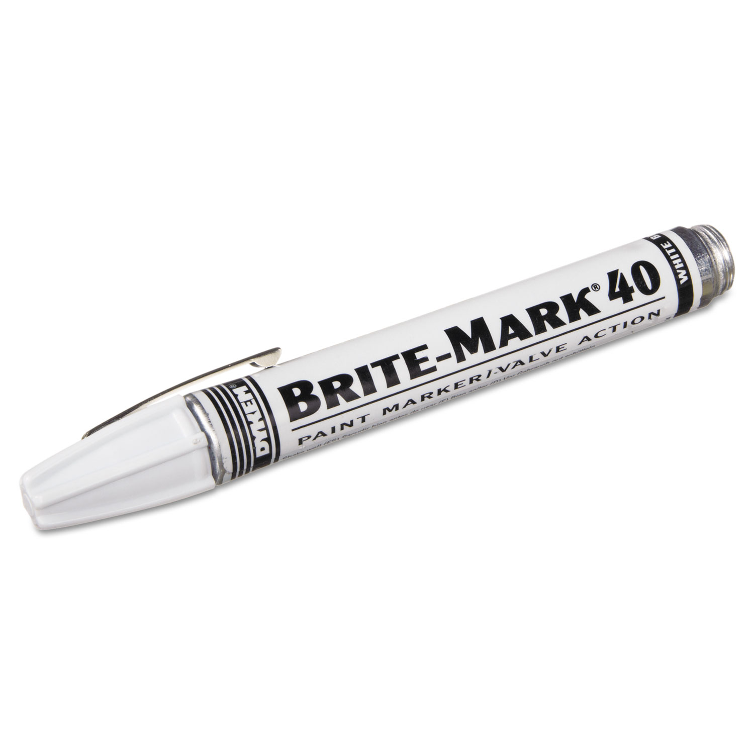  DYKEM 40008 BRITE-MARK 40 Paint Markers, Broad Bullet Tip, White (ITW40008) 