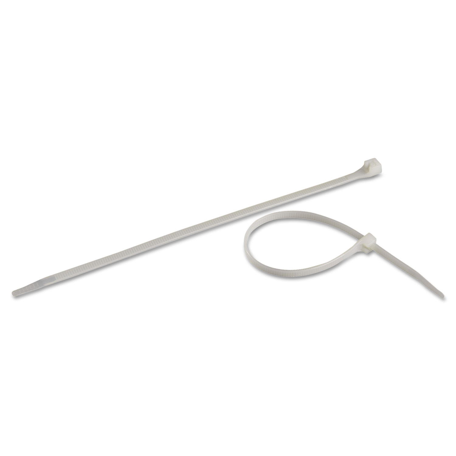 Cable Ties, 8, 75 lb, White, 1000/Pack