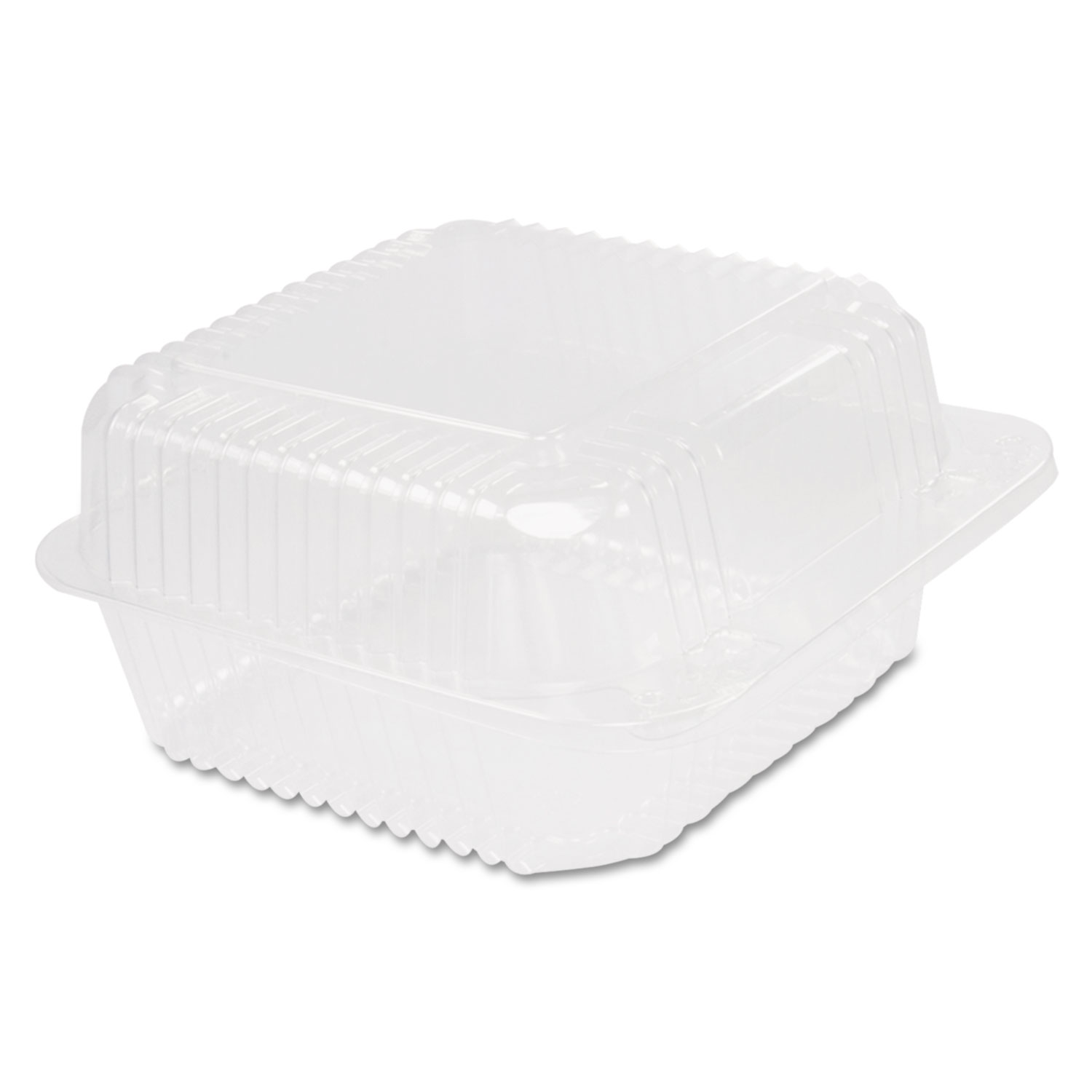 Staylock Clear Hinged Container Square Deep Base, 6 1/10x6 1/2x3,125/PK 4 PK/CT