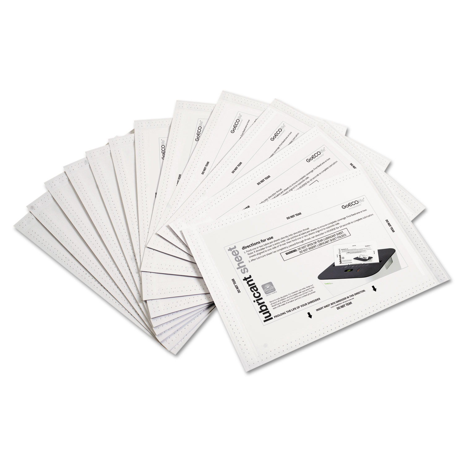 Shredder Lubricant Sheets, 8 1/2 x 5 1/2, 24/Pack