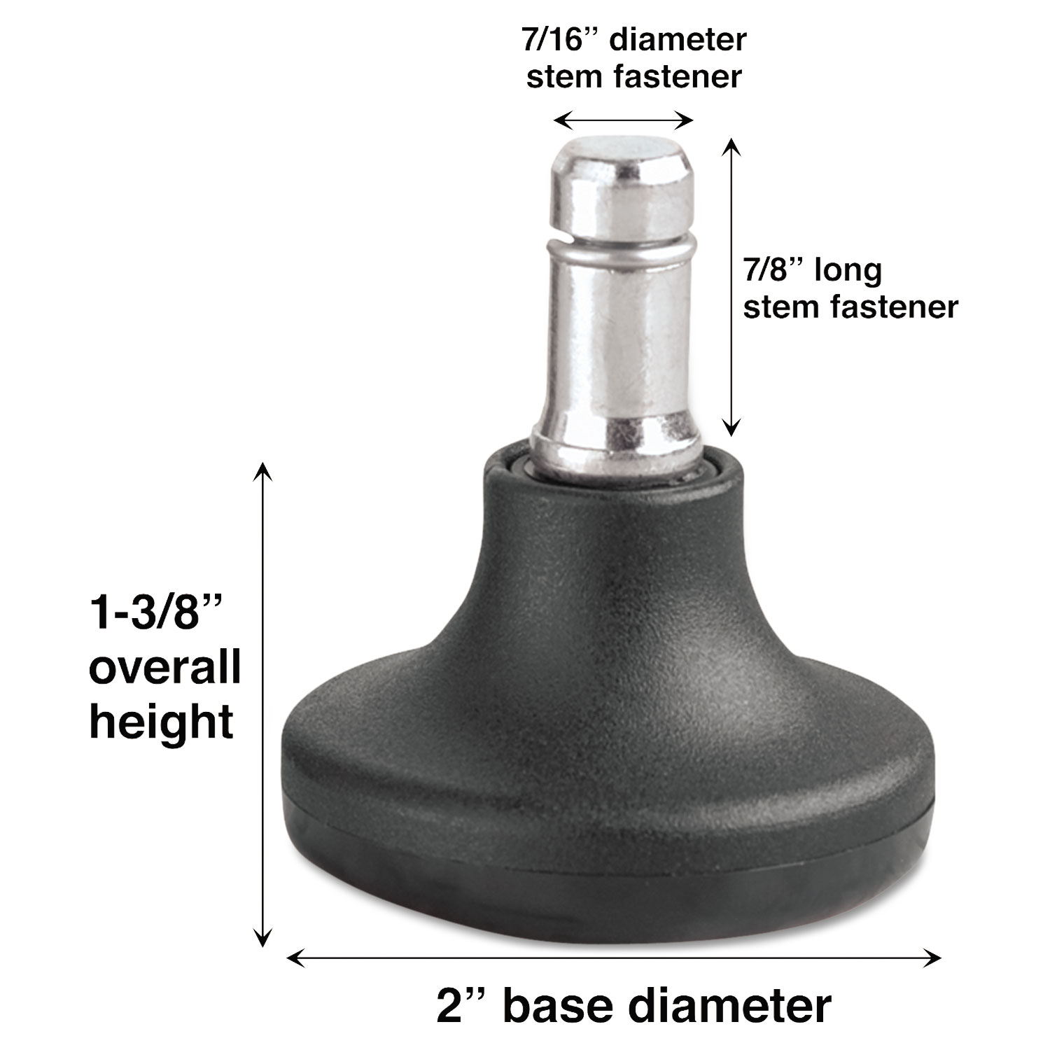  Master Caster 70178 Low Profile Bell Glides, B Stem, 110 lbs/Glide, 5/Set (MAS70178) 