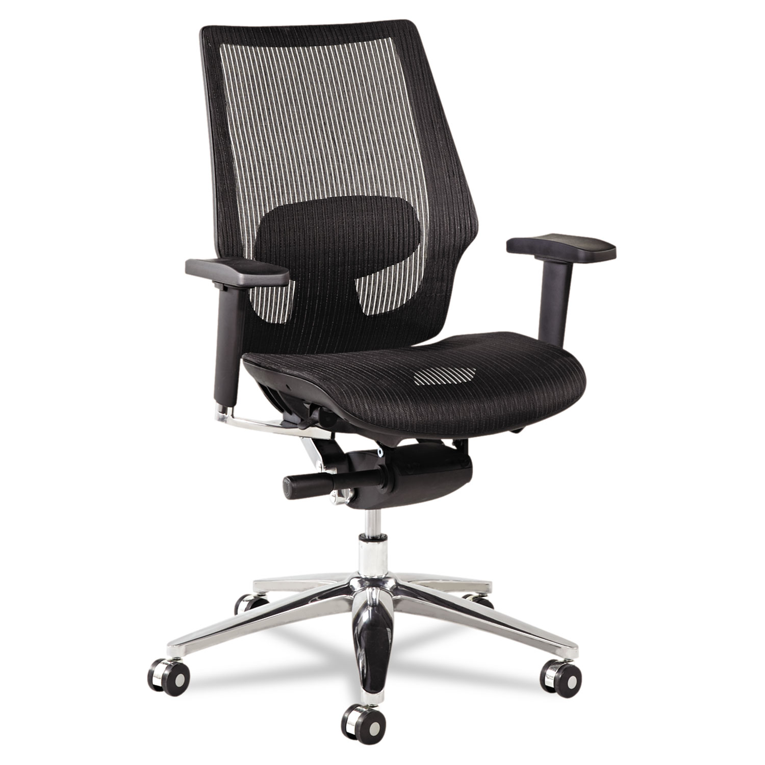  Alera ALEKE4218 Alera K8 Series Ergonomic Multifunction Mesh Chair, Supports up to 275 lbs., Black Seat/Black Back, Aluminum Base (ALEKE4218) 