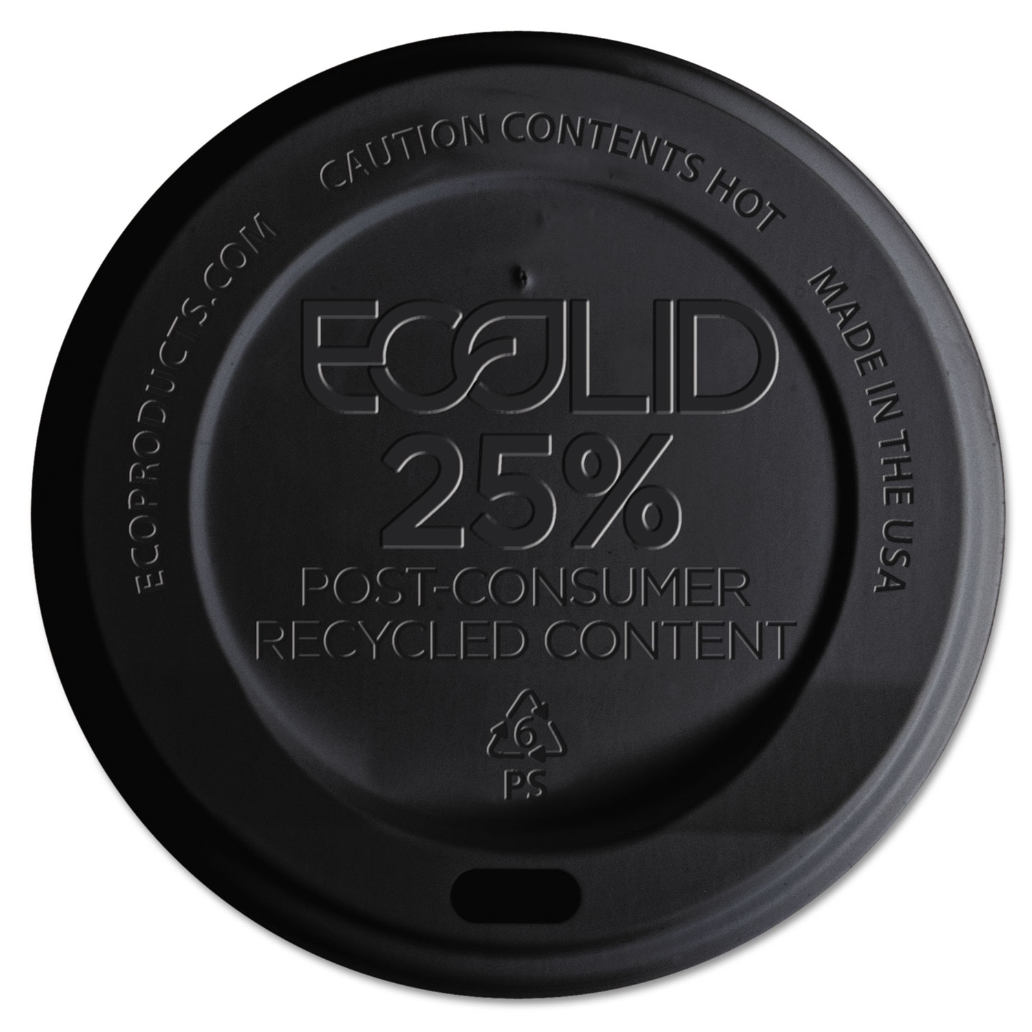  Eco-Products EP-HL16-BR EcoLid 25% Recy Content Hot Cup Lid, Black, F/10-20oz, 100/PK, 10 PK/CT (ECOEPHL16BR) 