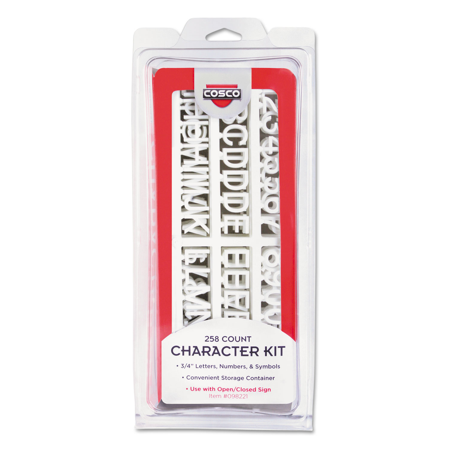 Character Kit, Letters, Numbers, Symbols, White, Helvetica, 258 Pieces