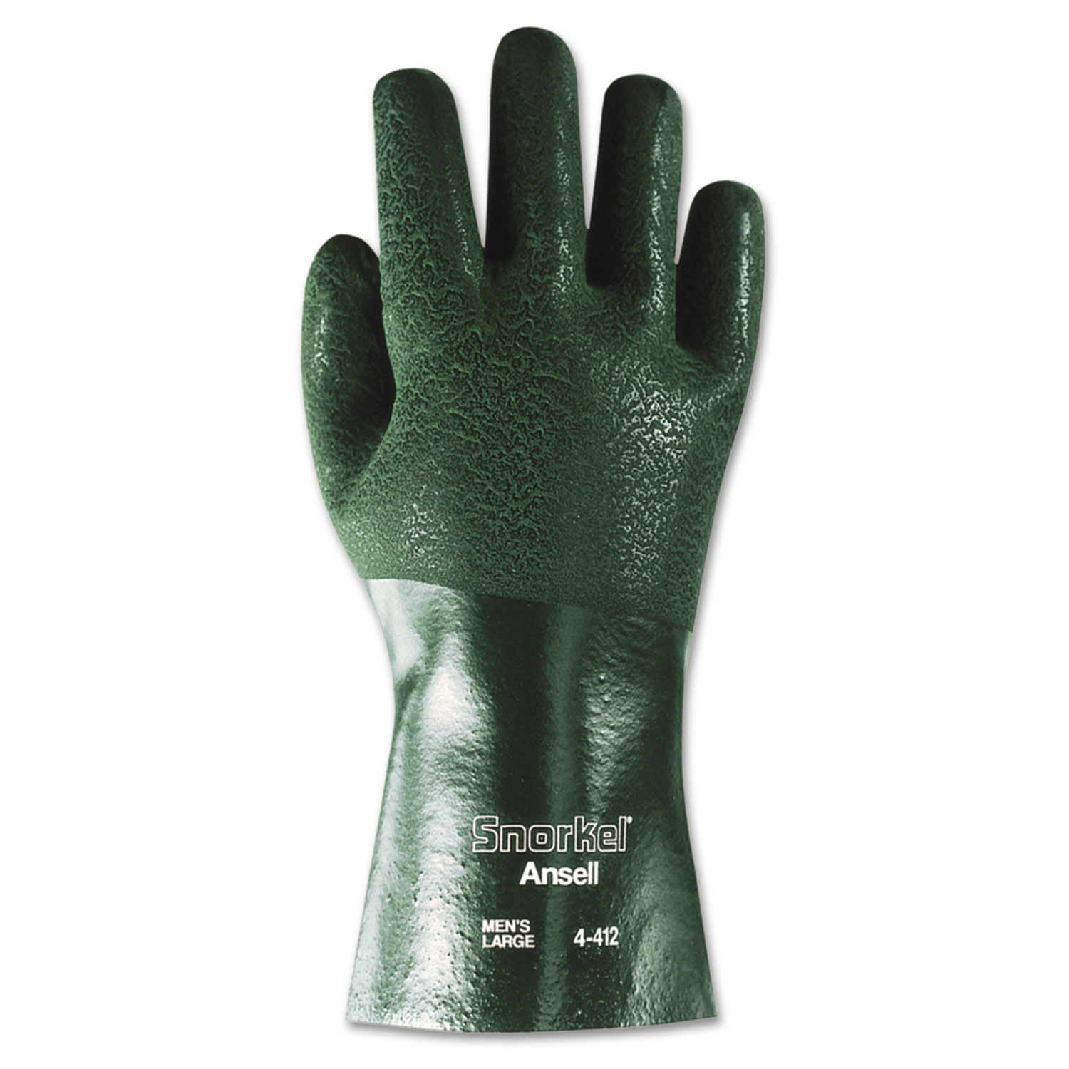  AnsellPro 211135 Snorkel Chemical-Resistant Gloves, Size 10, PVC/Nitrile, Green, 12 PR (ANS441210) 