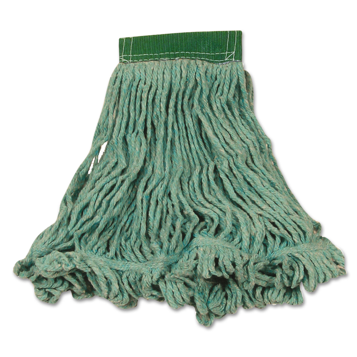  Rubbermaid Commercial FGD21206GR00 Super Stitch Blend Mop Heads, Cotton/Synthetic, Green, Medium, 6/Carton (RCPD212GRE) 