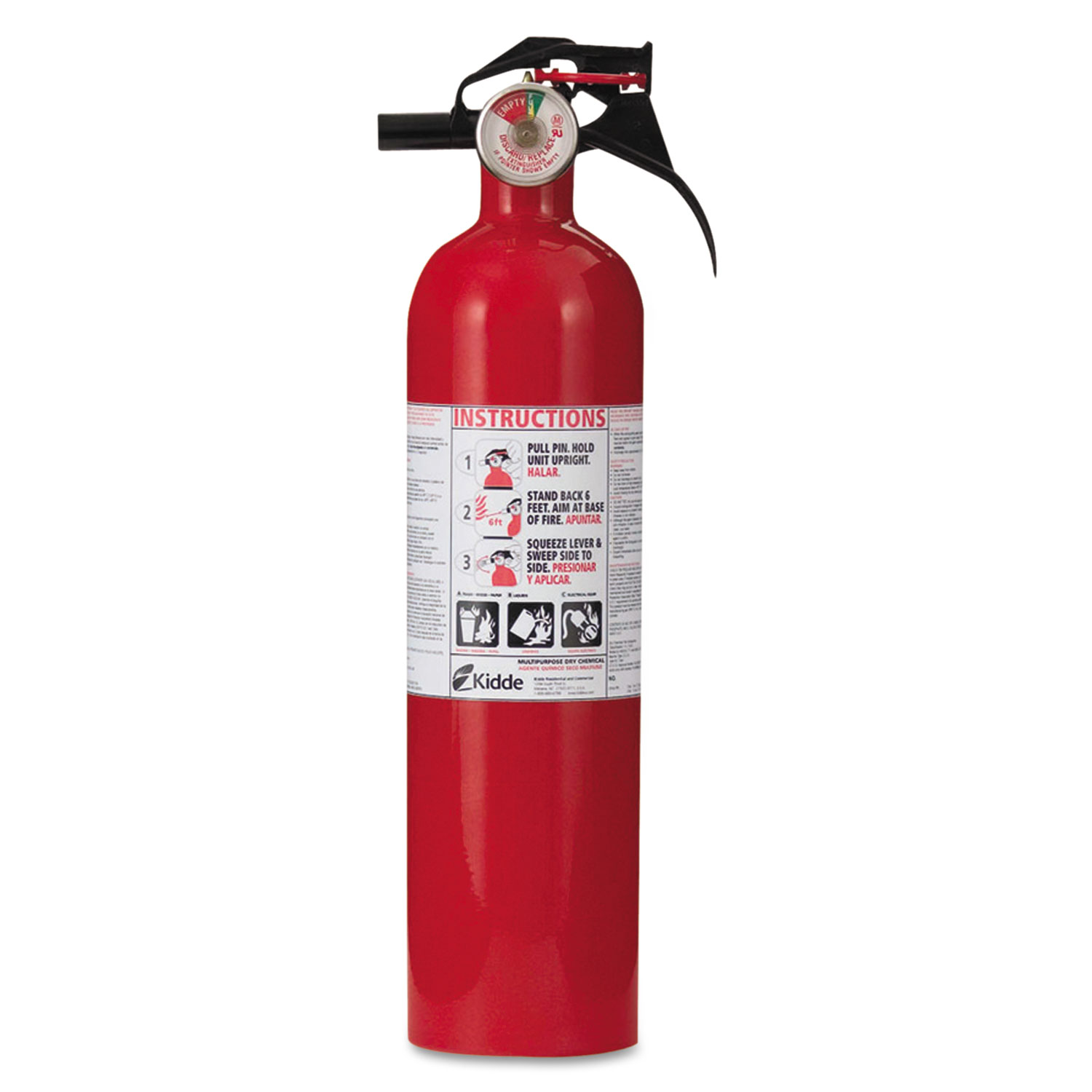 Full Home Fire Extinguisher, 2.5lb, 1-A, 10-B:C