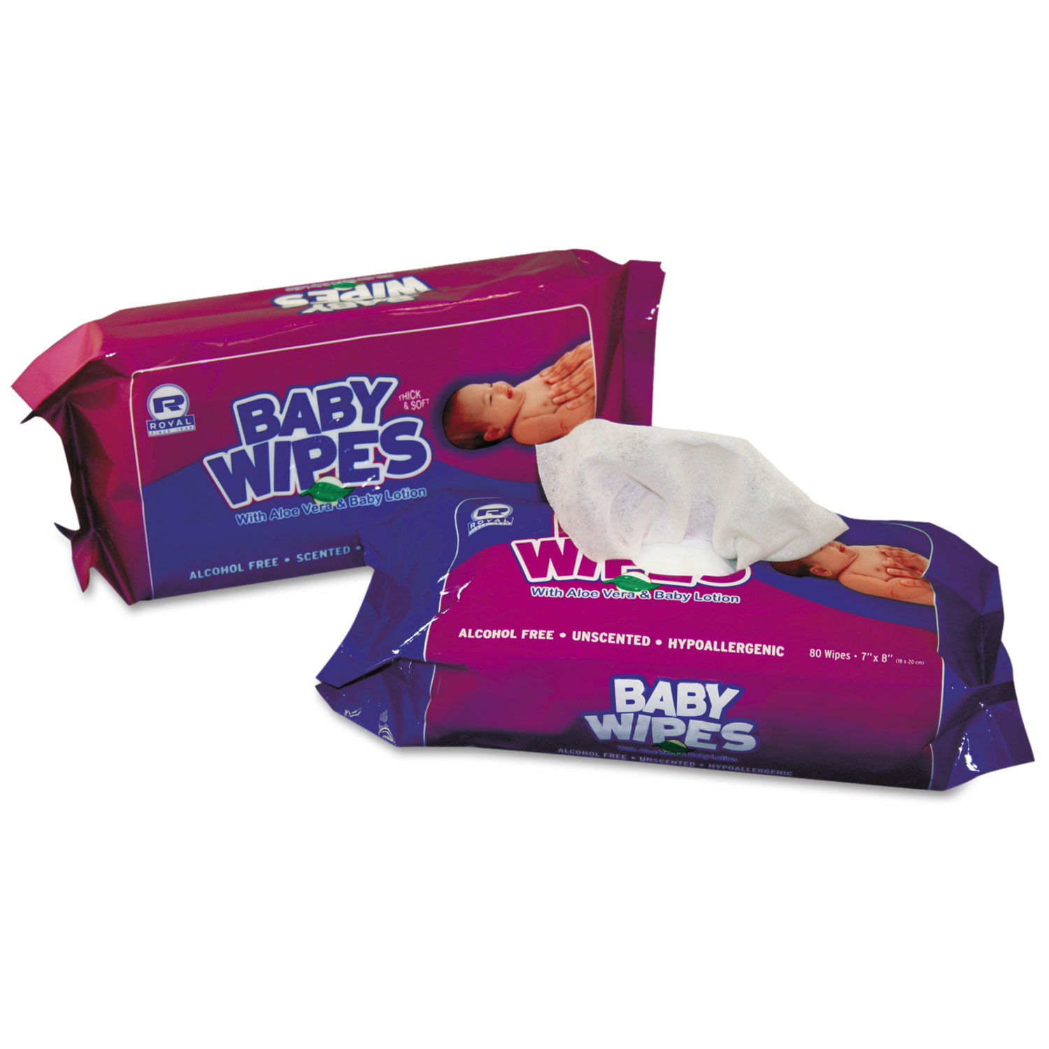  AmerCareRoyal RPP RPBWSR-80 Baby Wipes Refill Pack, Scented, White, 80/Pack, 12 Packs/Carton (RPPRPBWSR80) 