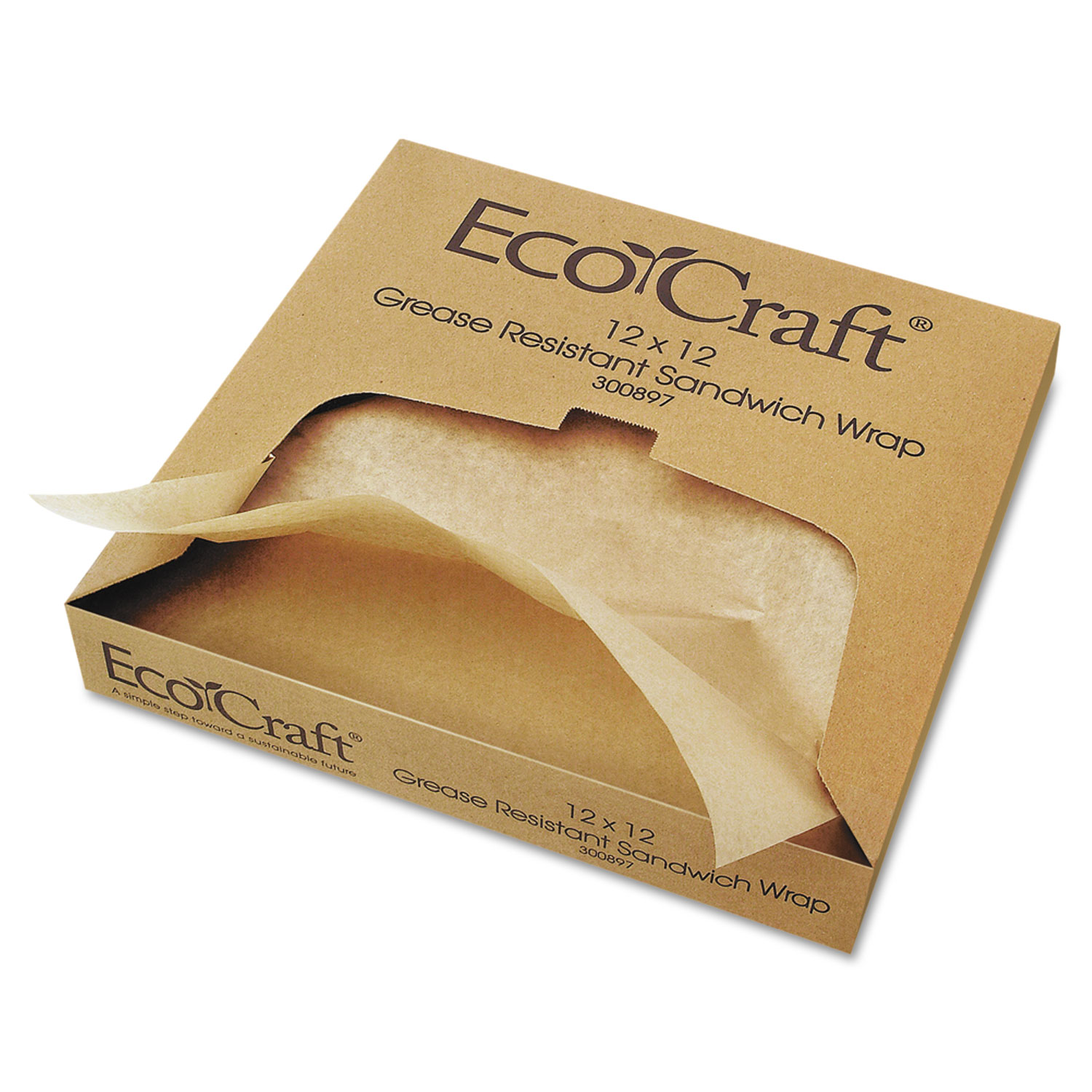 EcoCraft Grease-Resistant Paper Wrap/Liner, 12 x 12, 1000/Box, 5 Boxes/Carton
