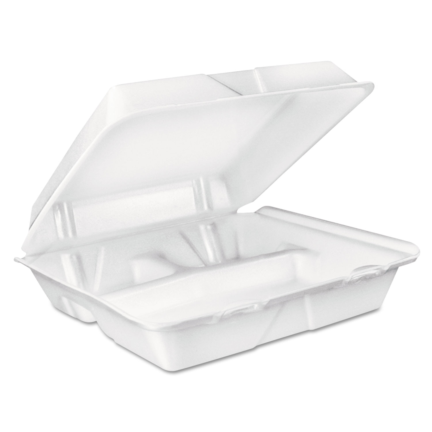  Dart 90HT3R Large Foam Carryout, Food Container, 3-Compartment, White, 9-2/5x9x3 (DCC90HT3R) 