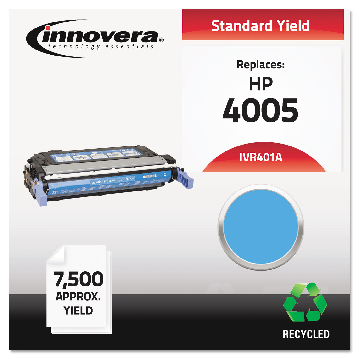  Innovera IVR401A Remanufactured CB401A (642A) Toner, 7500 Page-Yield, Cyan (IVR401A) 