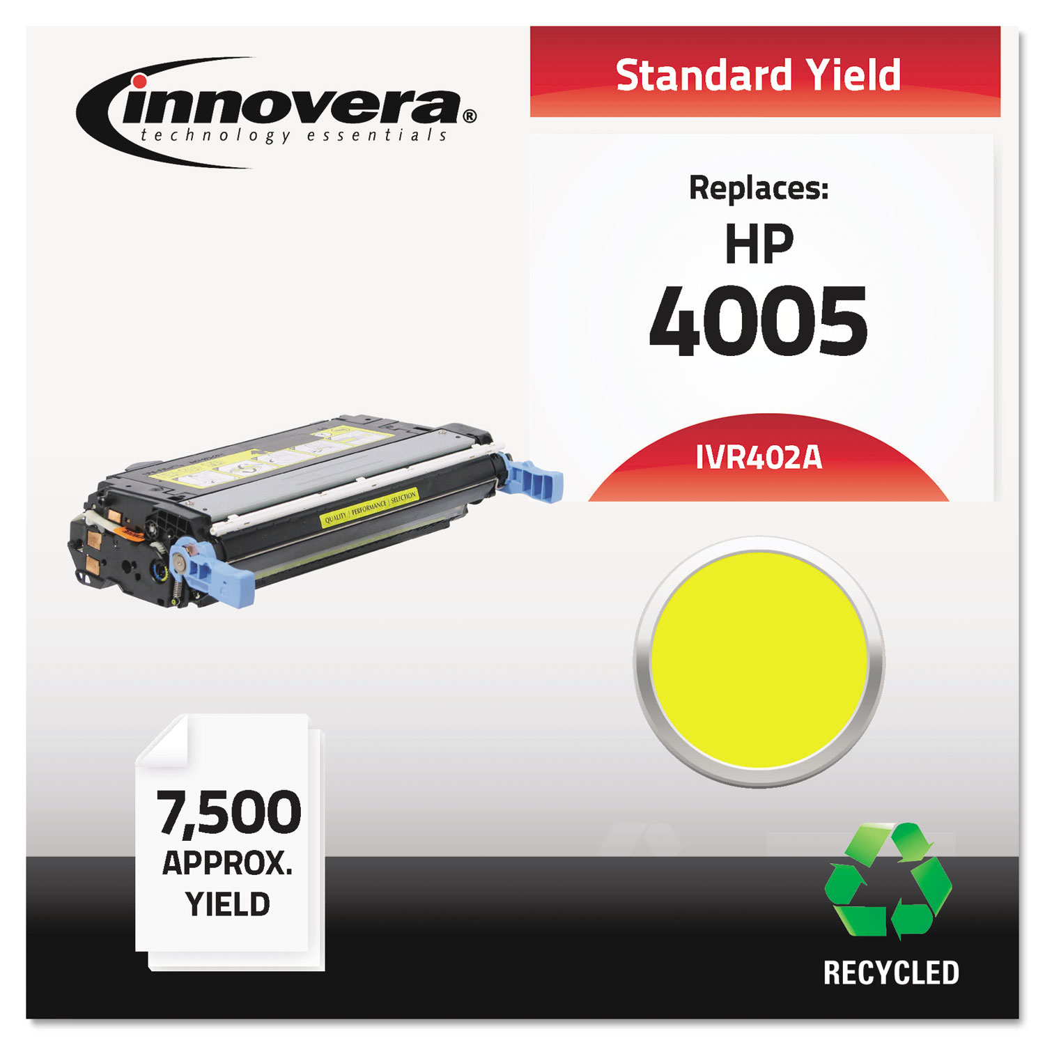  Innovera IVR402A Remanufactured CB402A (642A) Toner, 7500 Page-Yield, Yellow (IVR402A) 