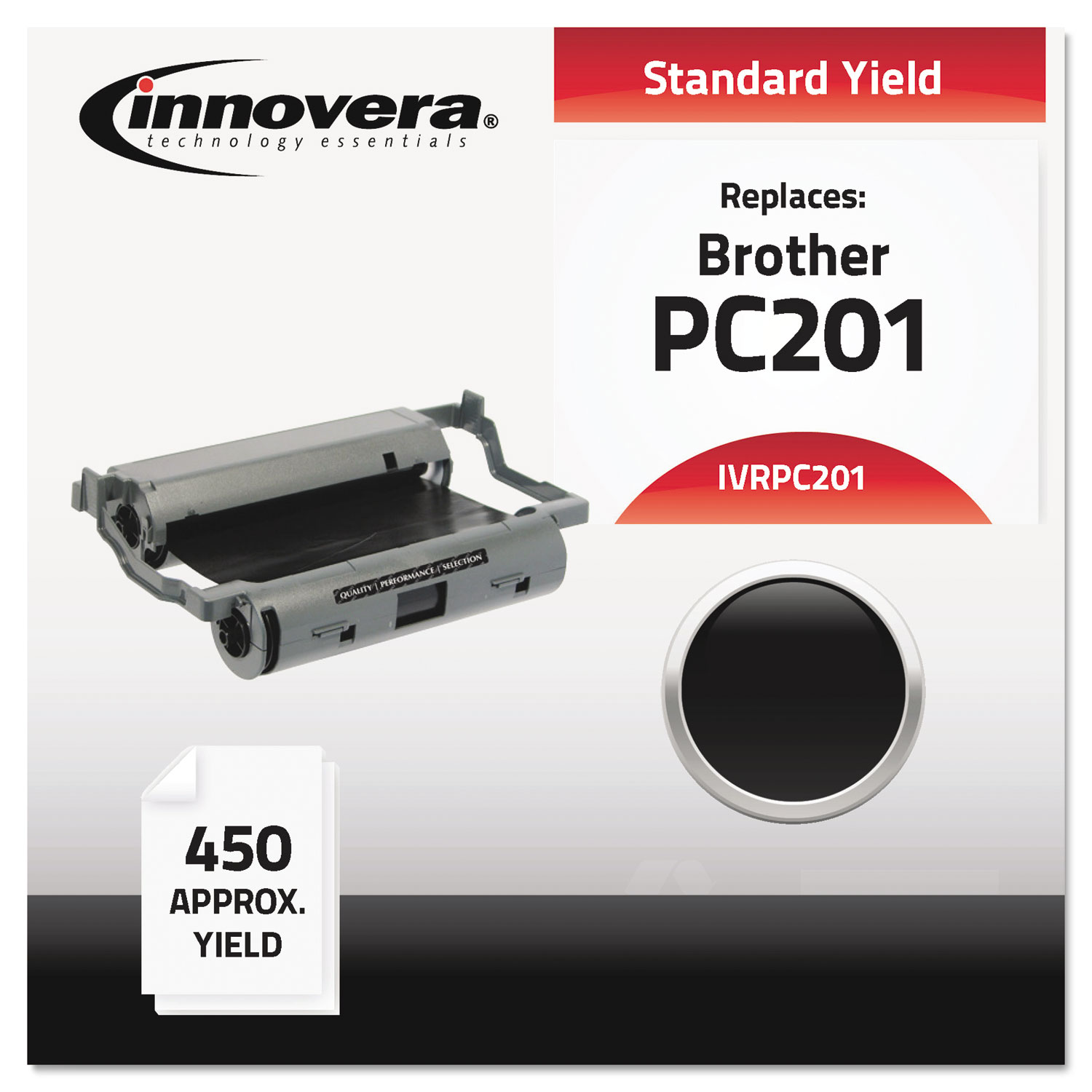  Innovera IVRPC201 Compatible PC201 Thermal Transfer Print Cartridge, 450 Page-Yield, Black (IVRPC201) 