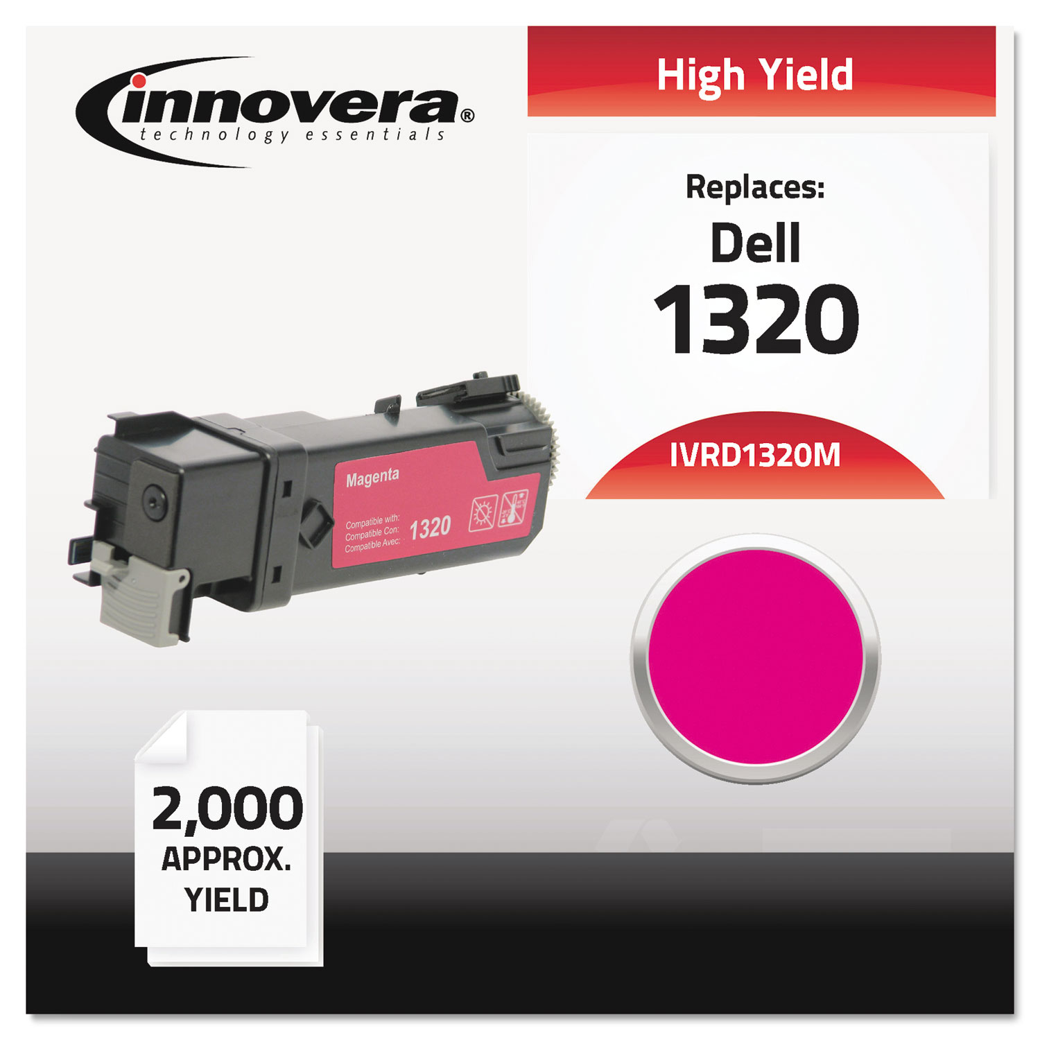  Innovera IVRD1320M Remanufactured 310-9064 (1320) High-Yield Toner, 2000 Page-Yield, Magenta (IVRD1320M) 