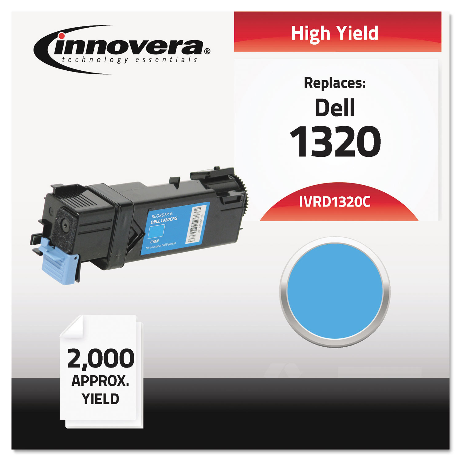  Innovera IVRD1320C Remanufactured 310-9060 (1320) High-Yield Toner, 2000 Page-Yield, Cyan (IVRD1320C) 