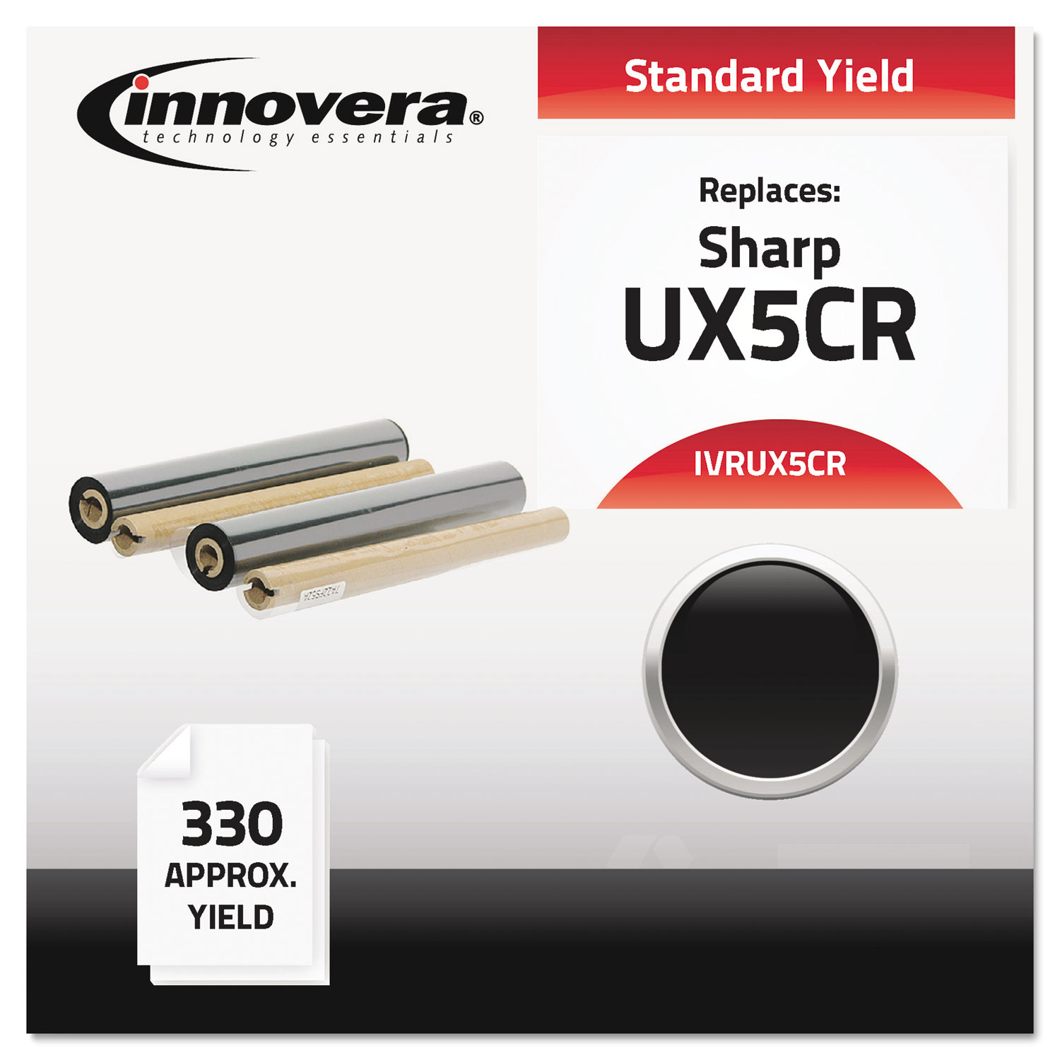  Innovera IVRUX5CR Compatible UX5CR (UX5CR) Thermal Transfer Print Cartridge, 165 Page-Yield, Black (IVRUX5CR) 